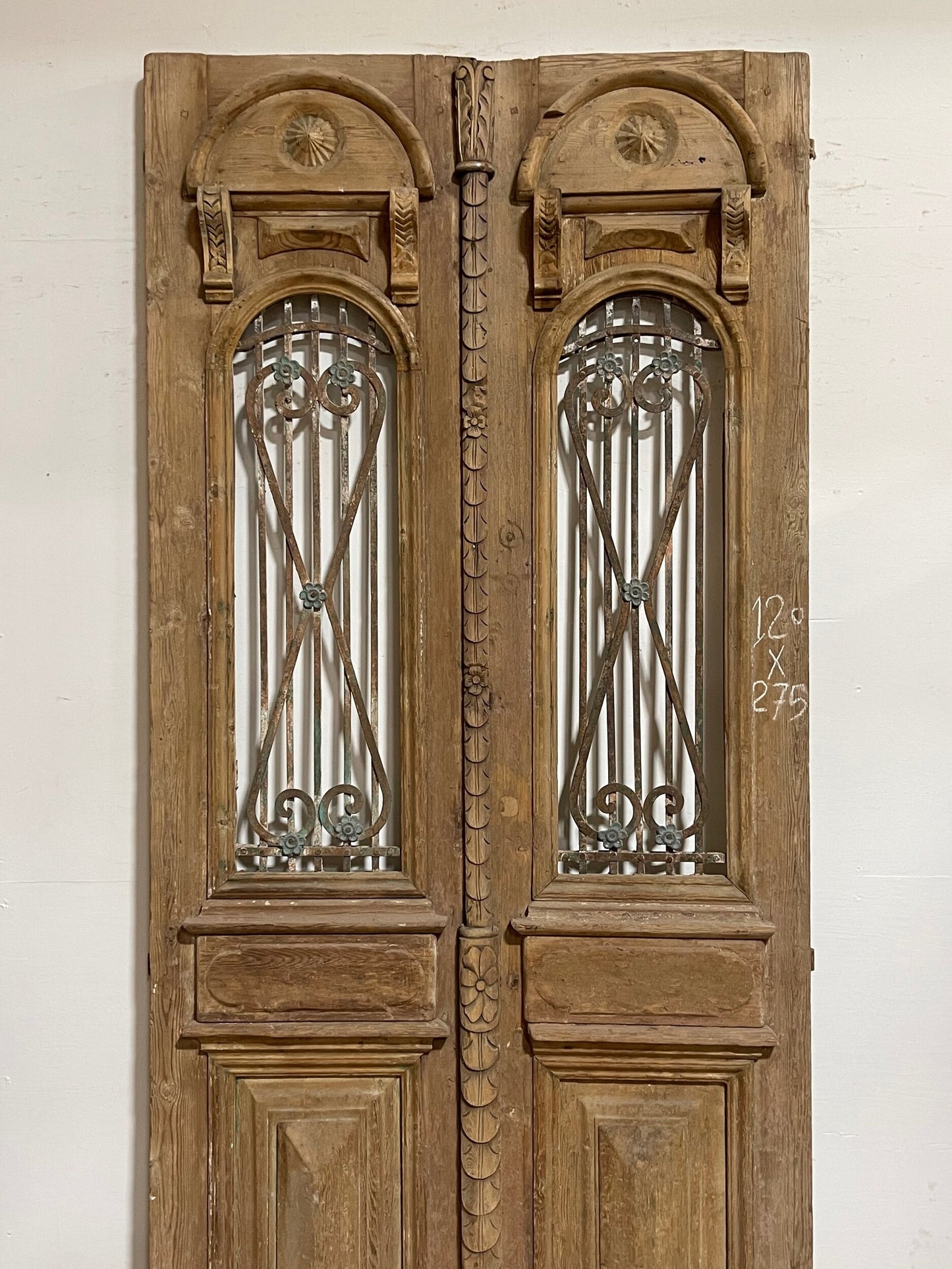 Antique French Panel Doors with Metal (107. x 47.25) I005