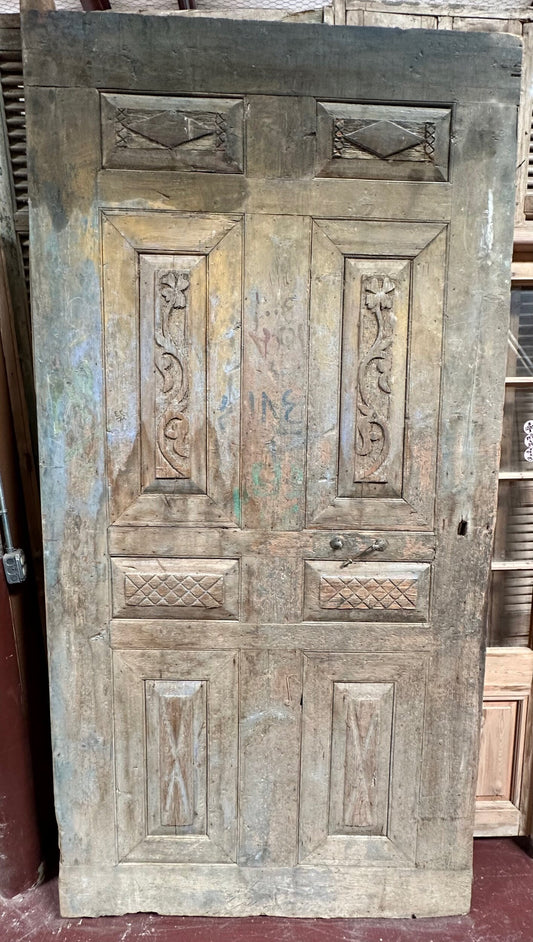 Antique French panel door (114x58.25) I258