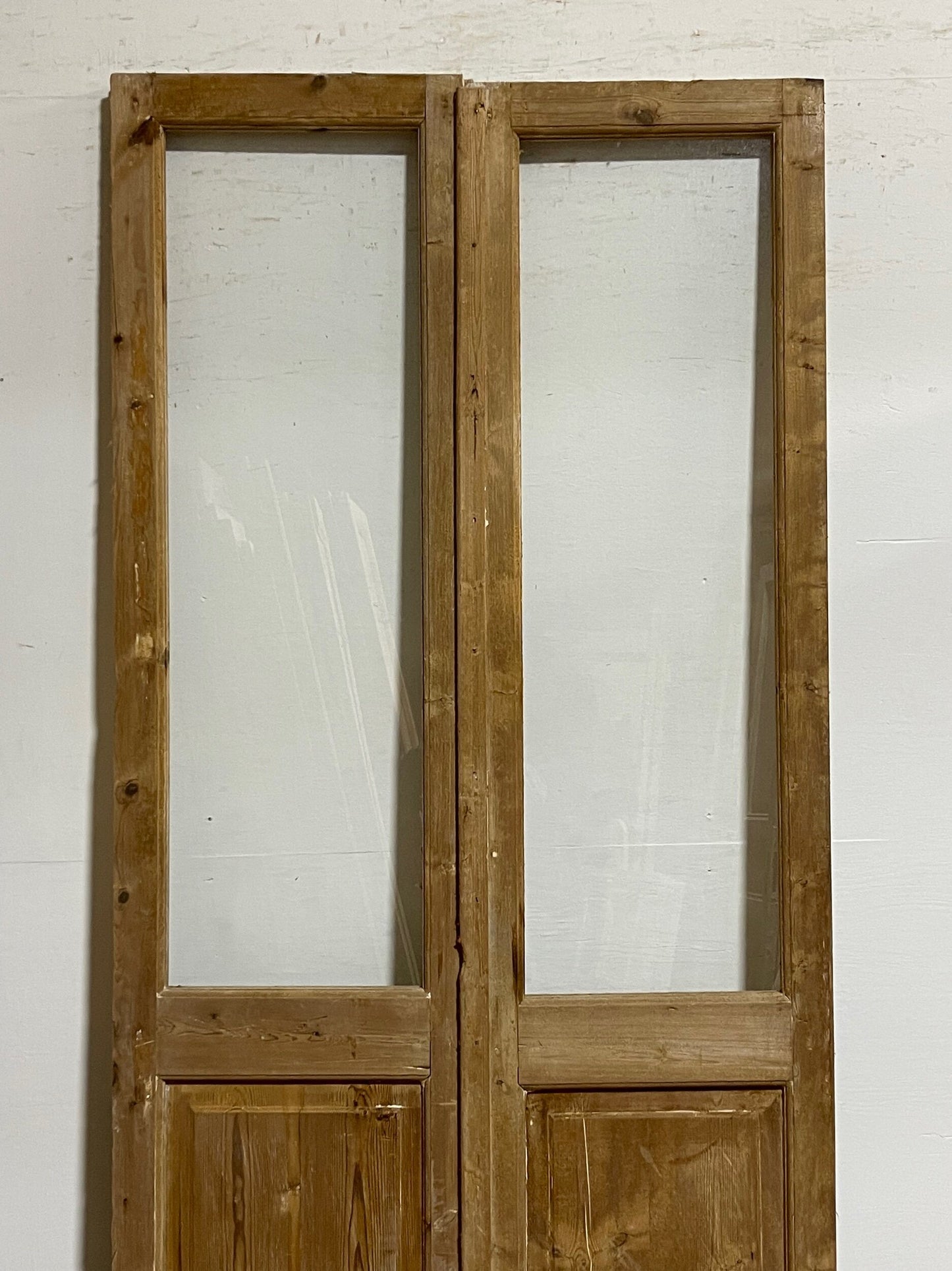 Antique French Panel Door with Glass (96.25 x 44) I012