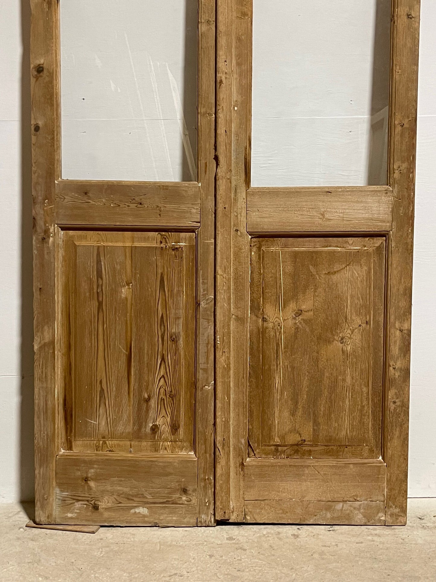Antique French Panel Door with Glass (96.25 x 44) I012