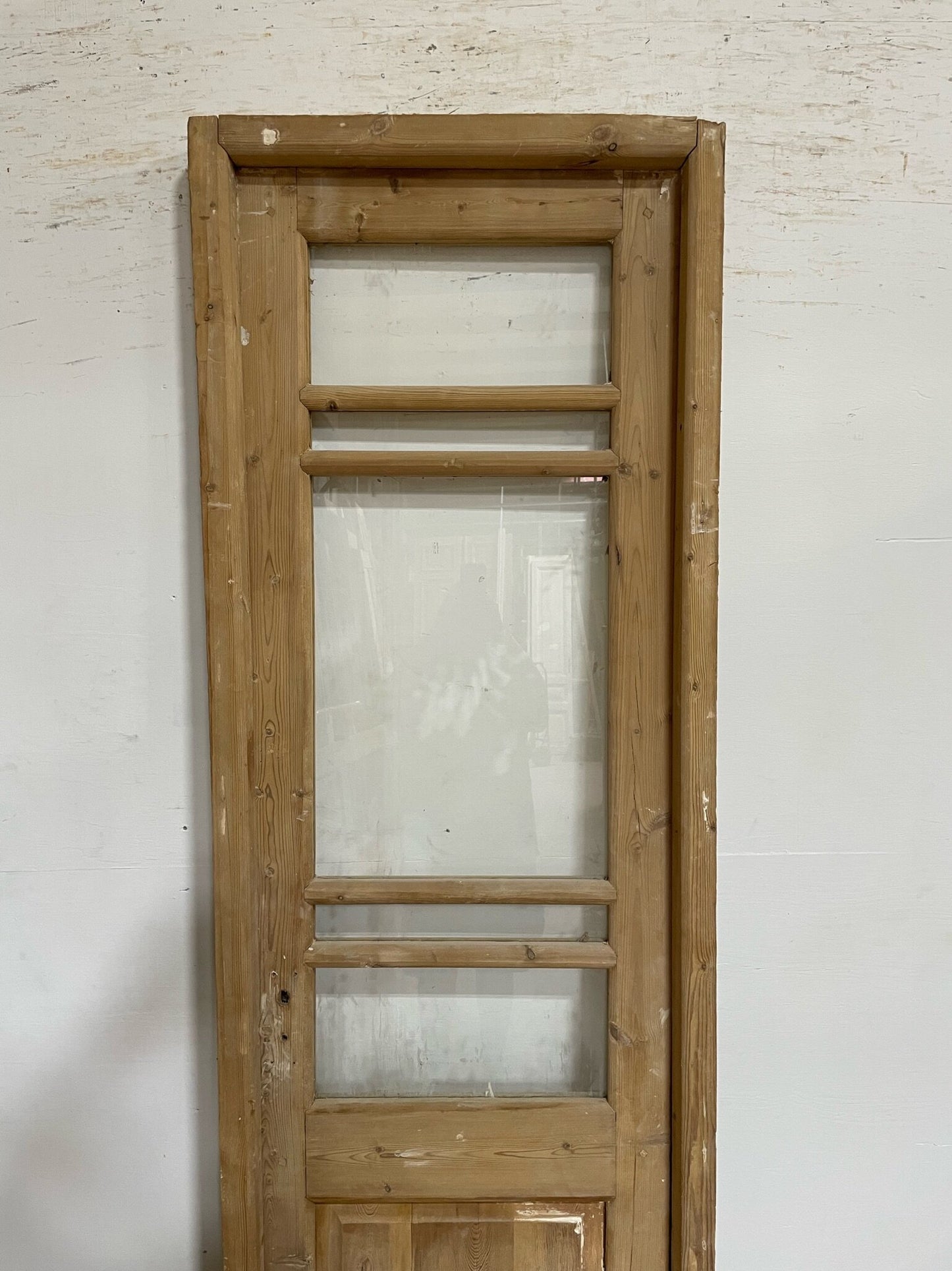 Antique French door (frame 89x27.5, door 88x24) with glass F0644