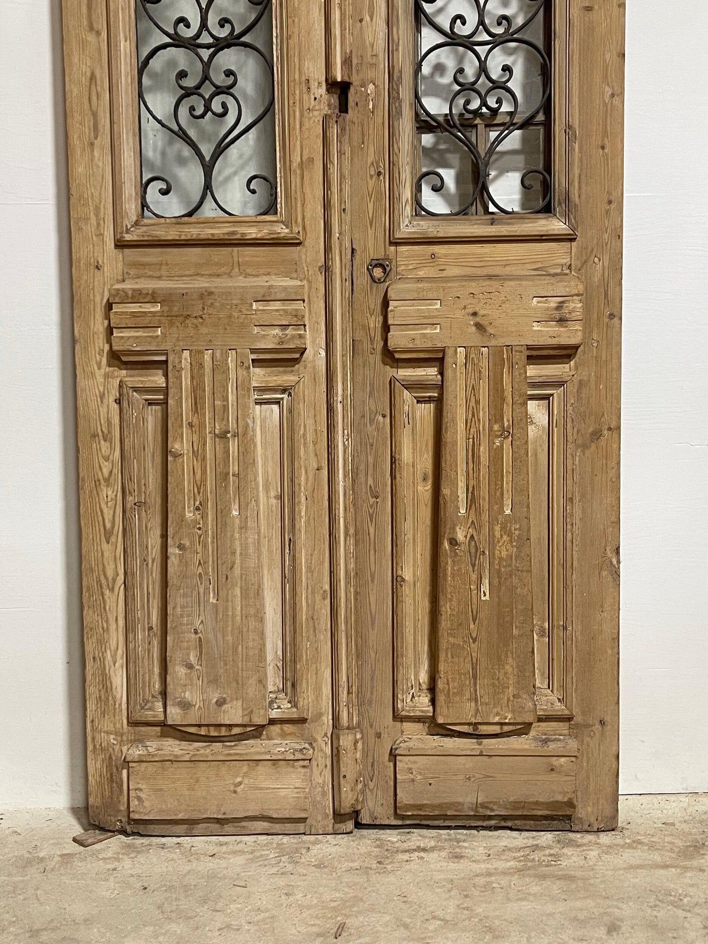 Antique French Panel Doors with metal (95.25x40.25) I003