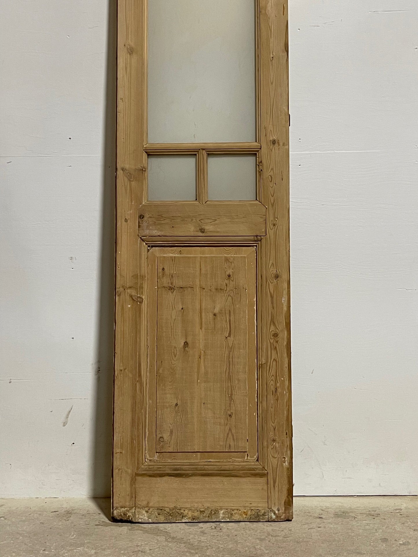Antique French panel door with glass (100x23) I252
