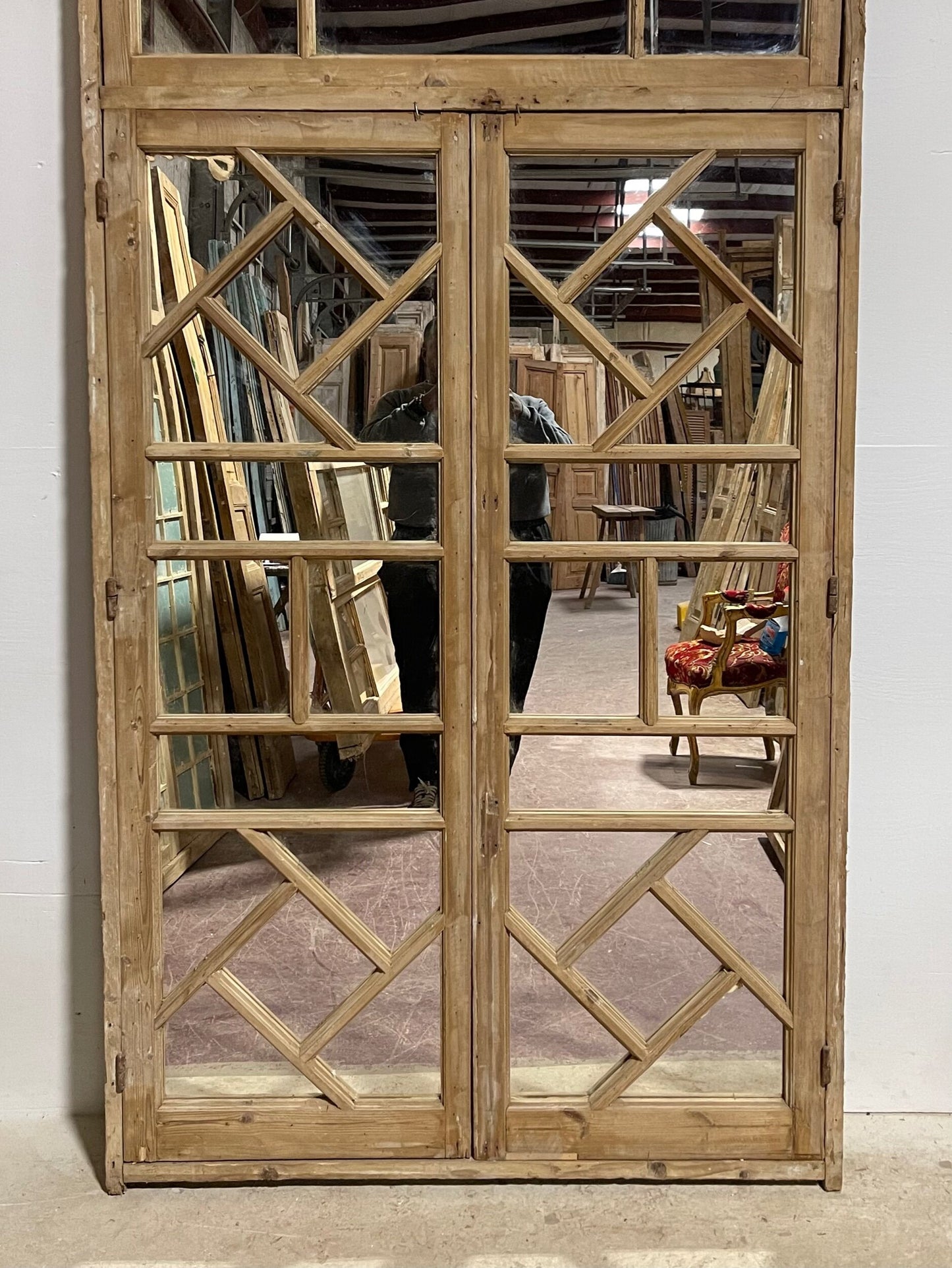Framed 3 panel with mirror (91.5x48) H0295s