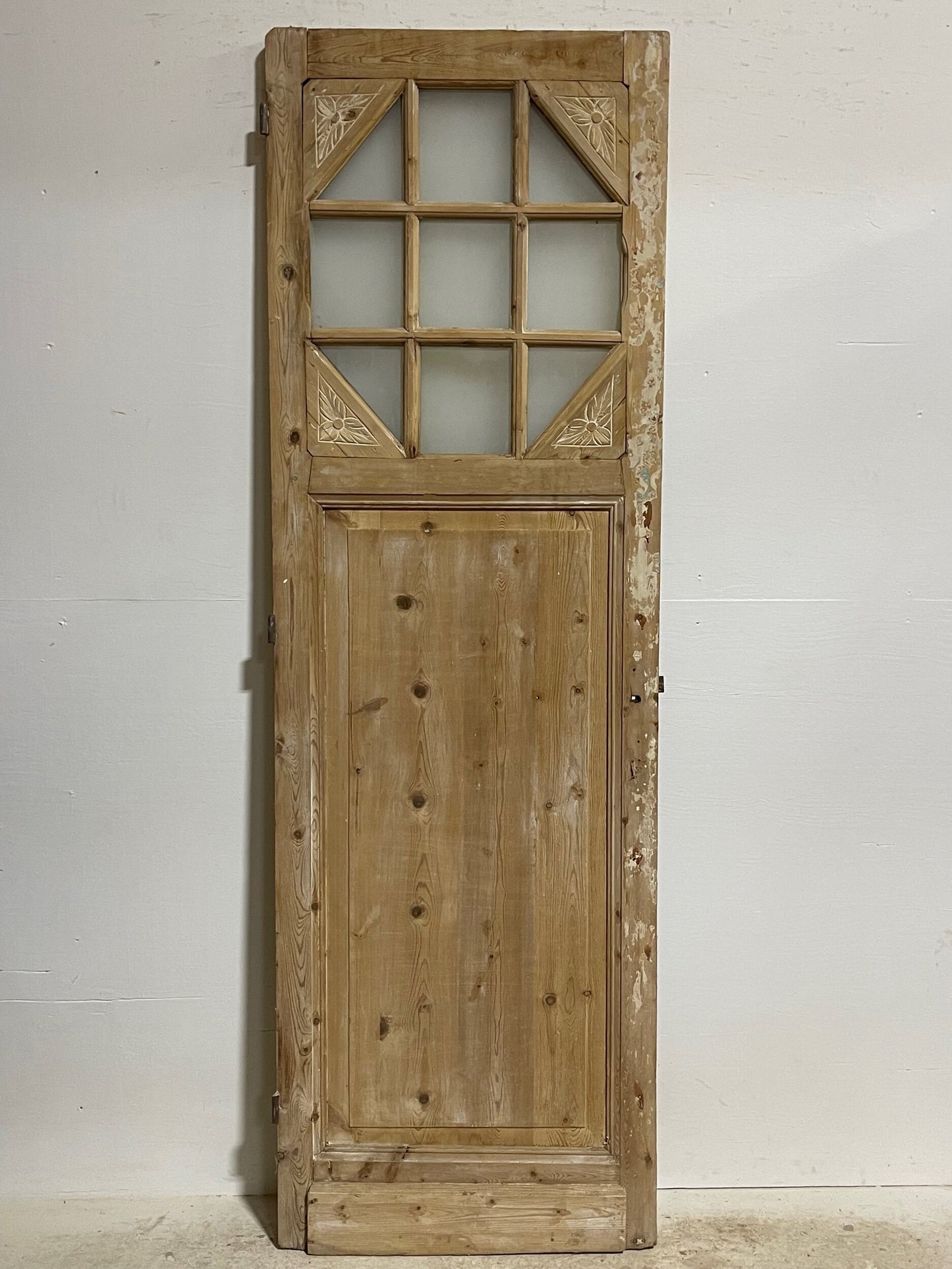 Antique French door with glass (88.5x28.25) H0193s