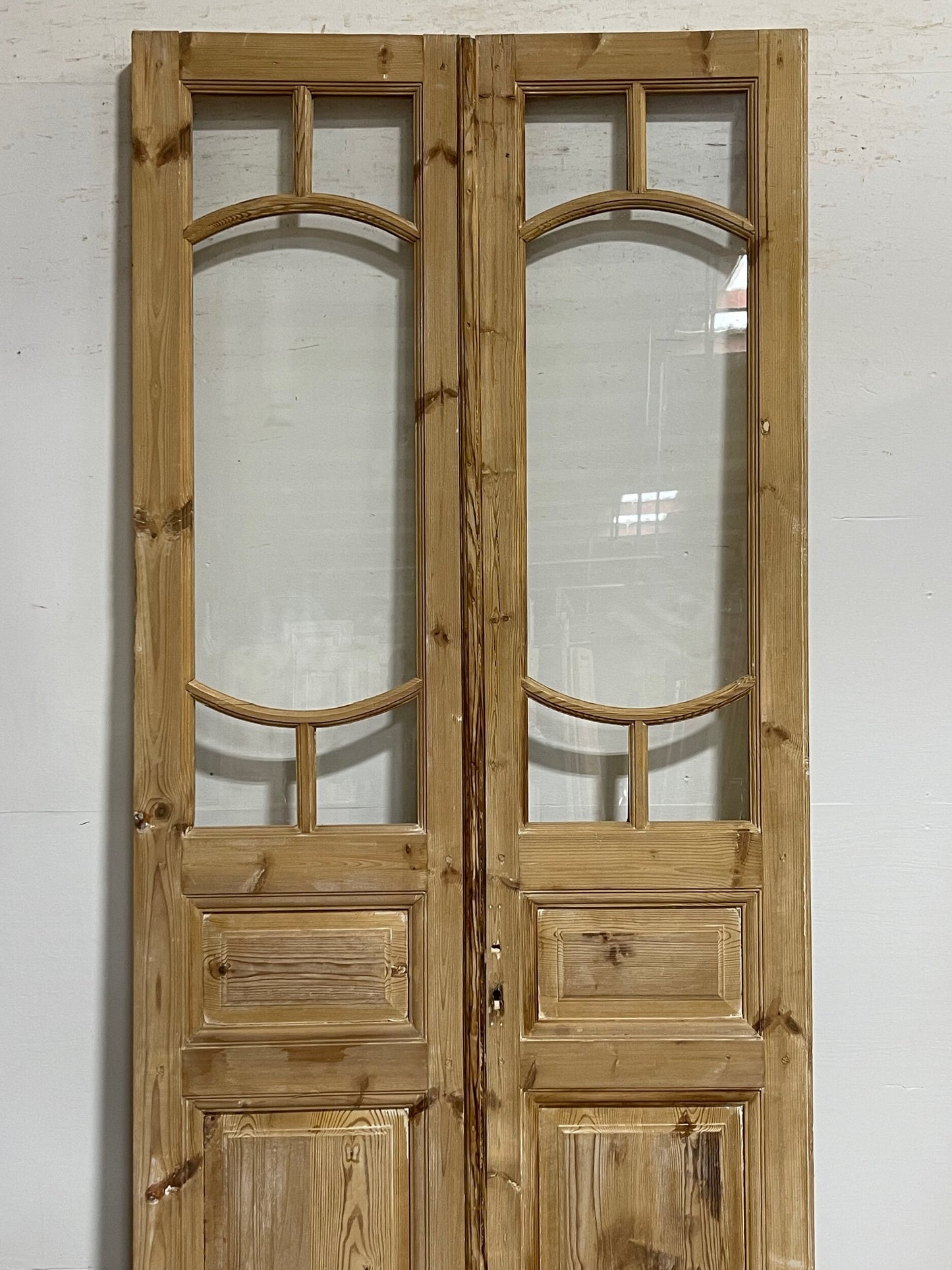 Antique French panel doors with glass (97.25x42.75) I249