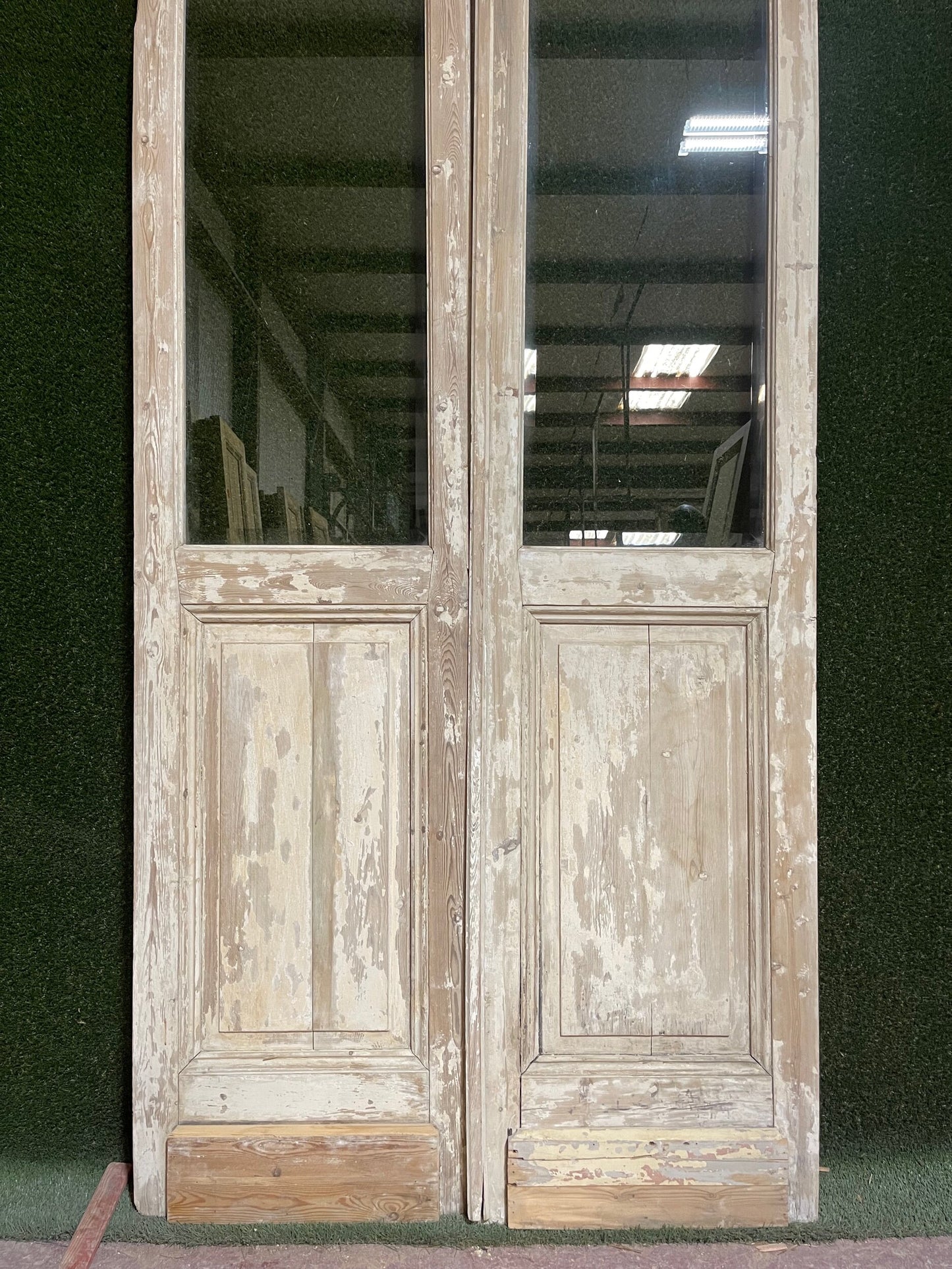 Antique French door (106.75x45) with glass D993