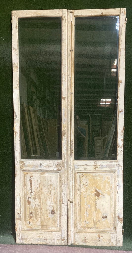 Antique French door (104.25x48) with glass D969