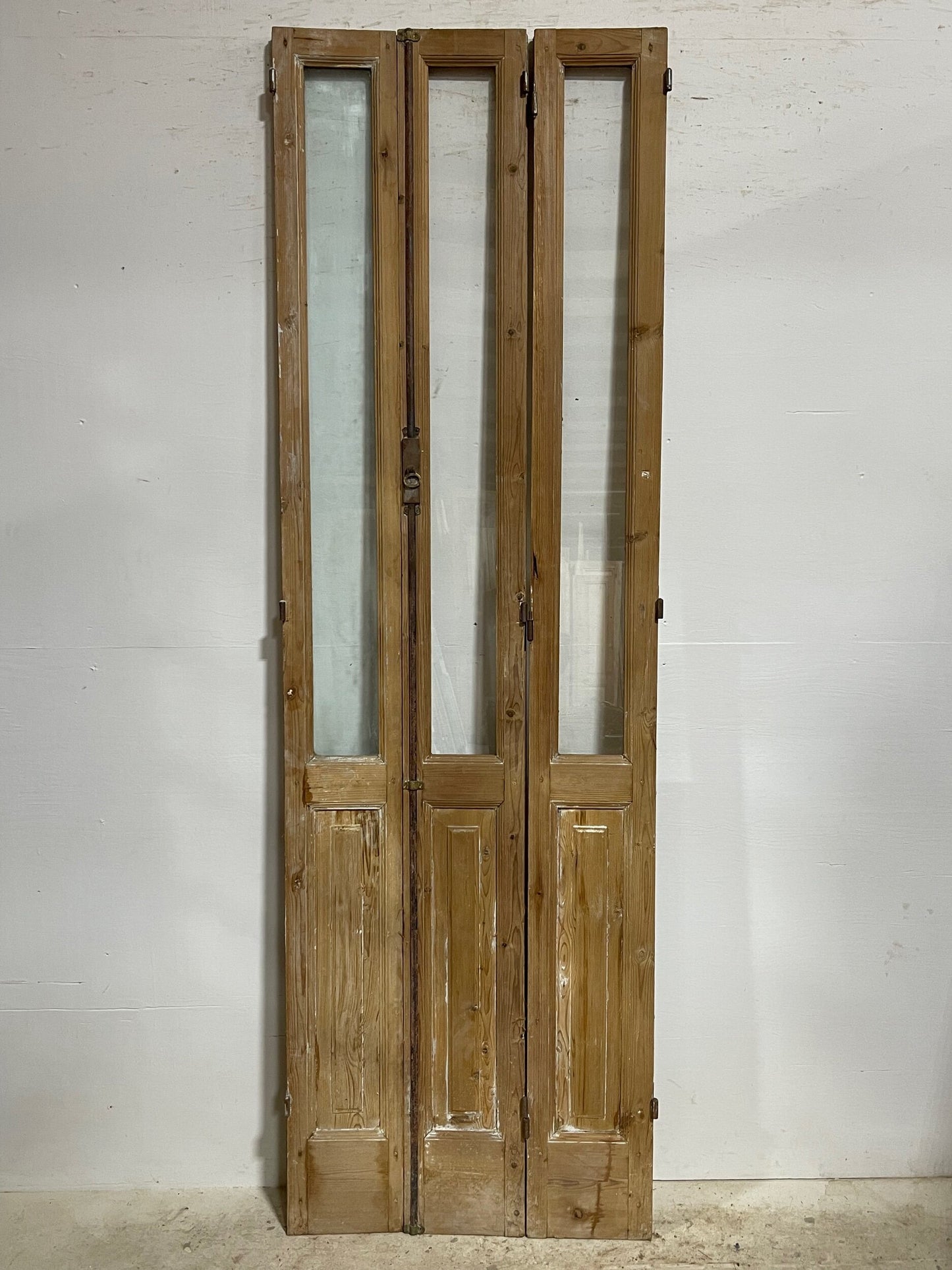 Antique French doors with glass (96.25x30.25) H0255s