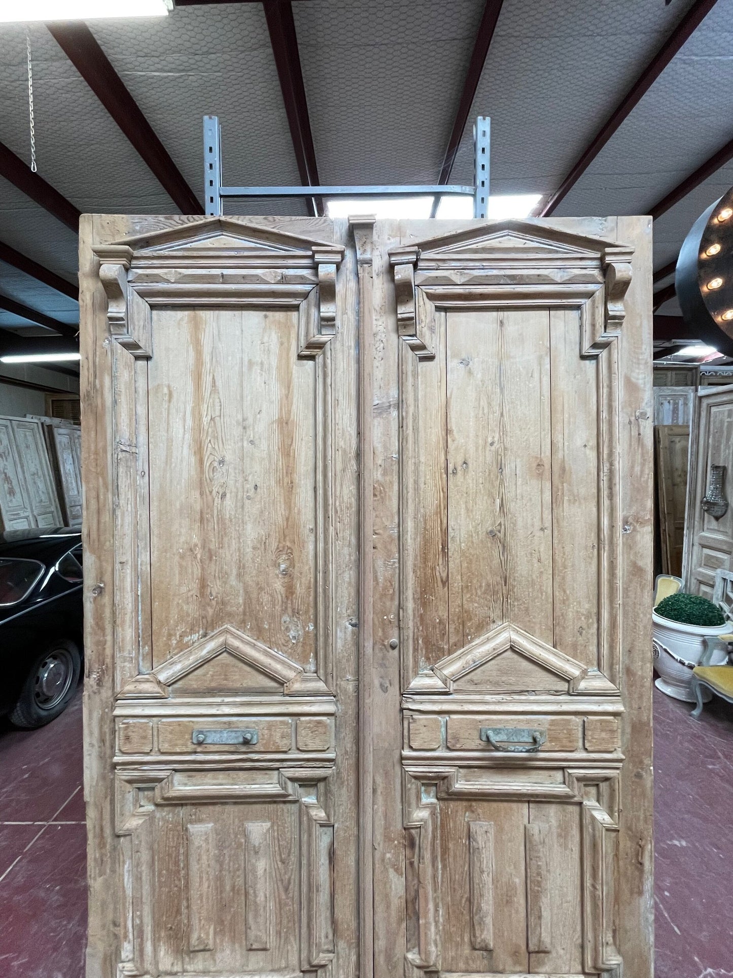 Antique French panel door (107.5x71) E1006g