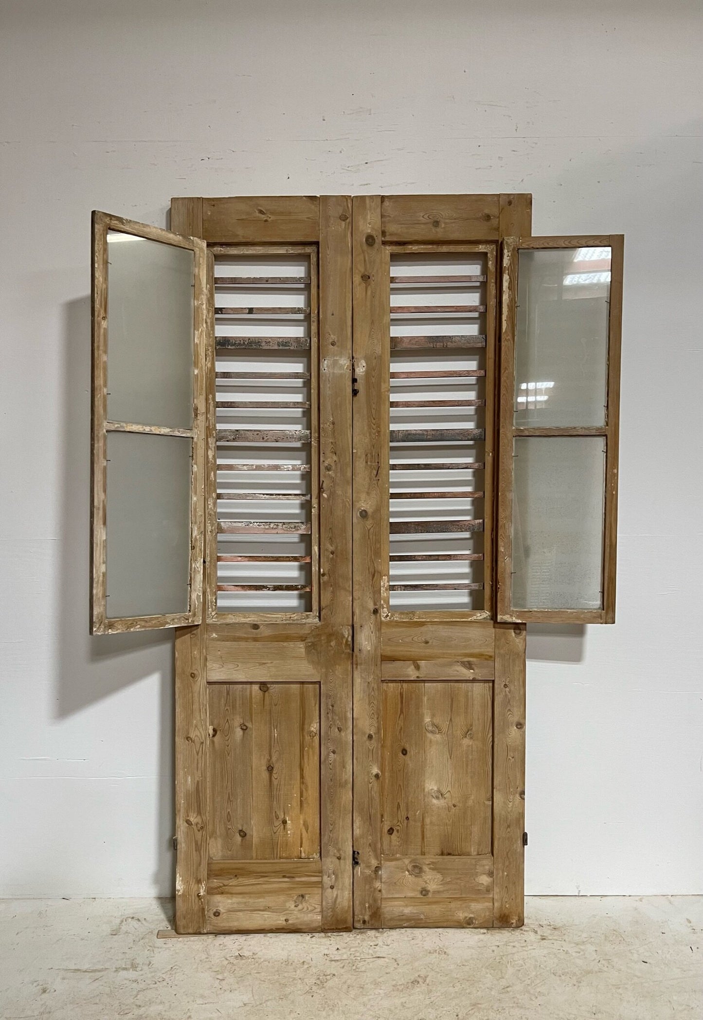 Antique French doors (88.75X43) with glass G1619