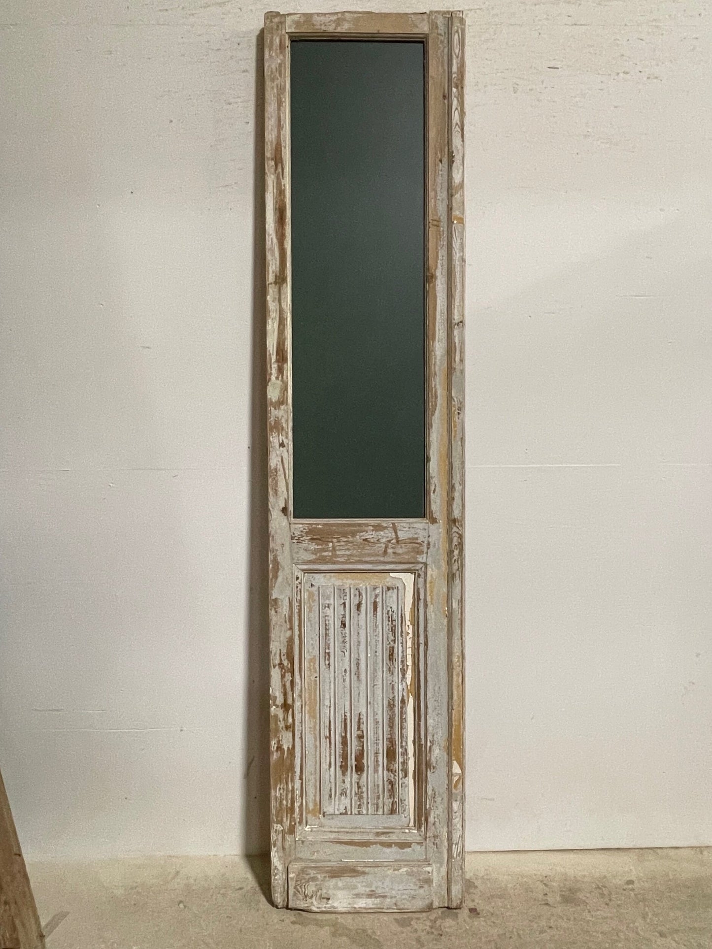 Antique French panel door with glass (96.5x21.5) I253