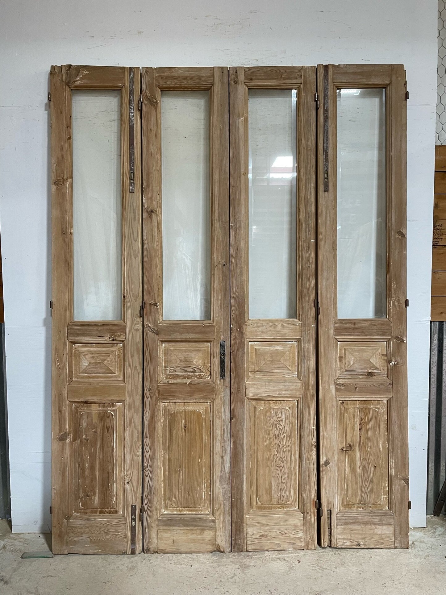 Antique French door (103x75.5) with glass F0722
