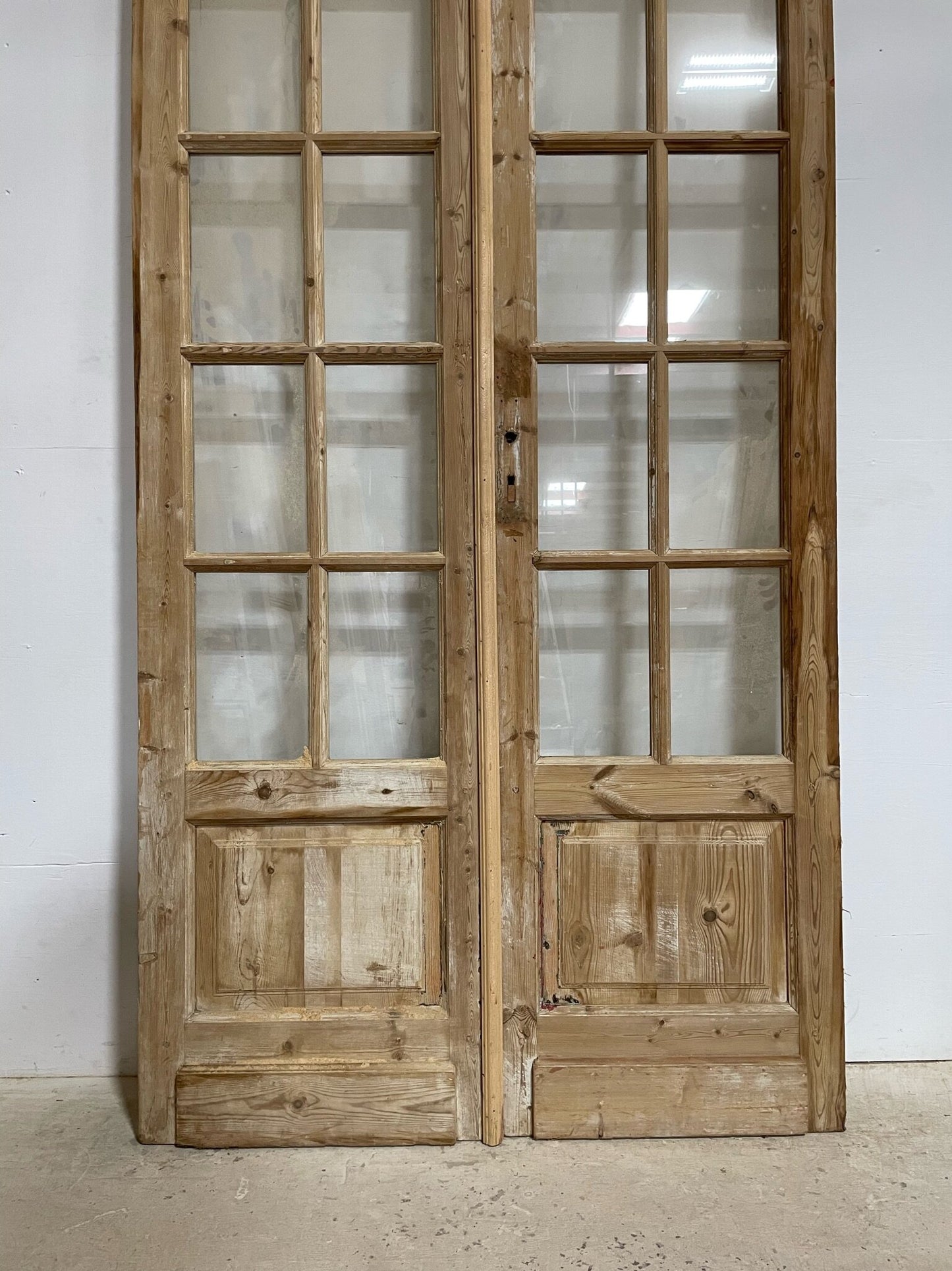 Antique French door (114x48) with glass F0279