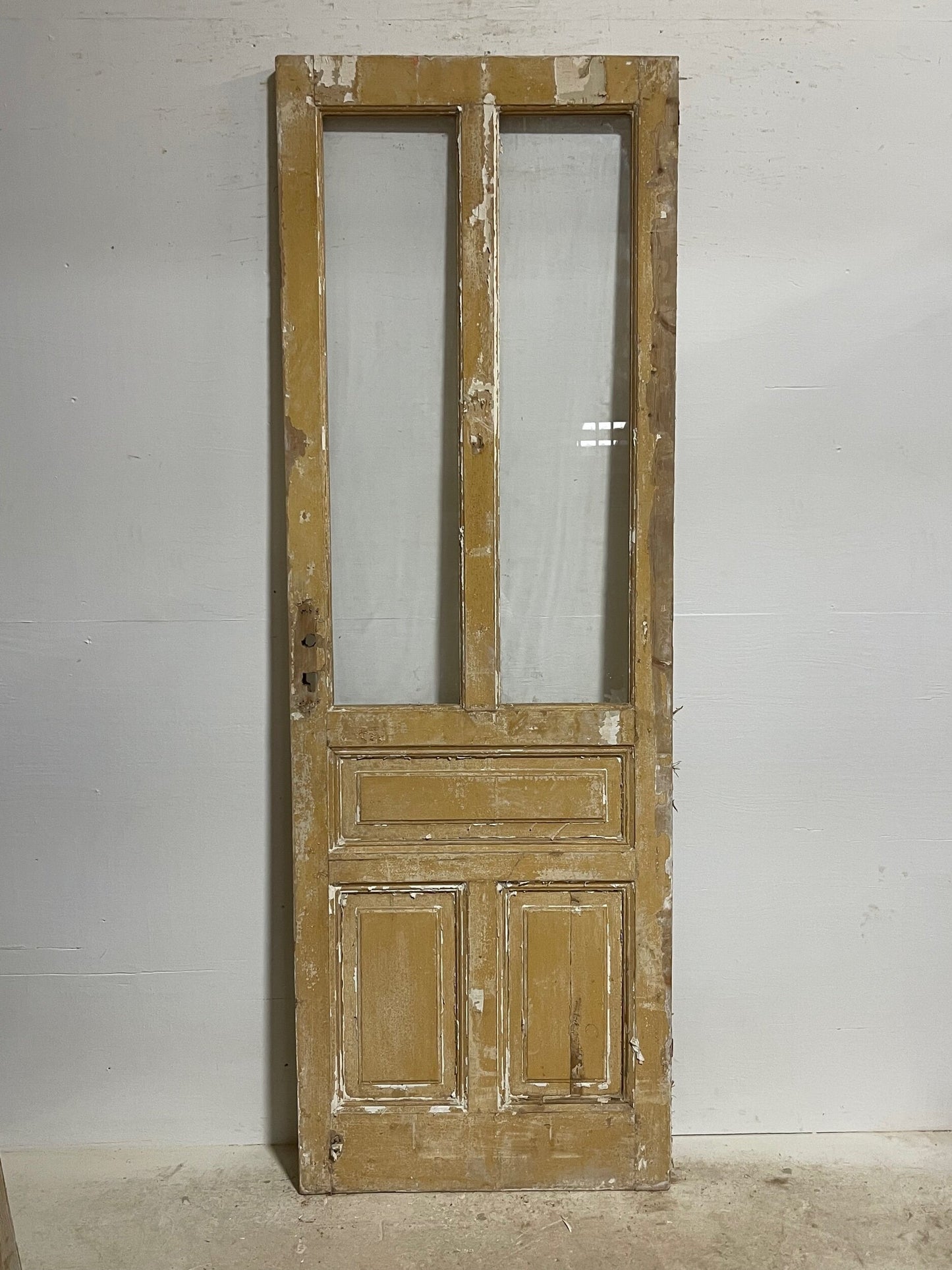 Antique French door with glass  (92.5x31.75) H0184s