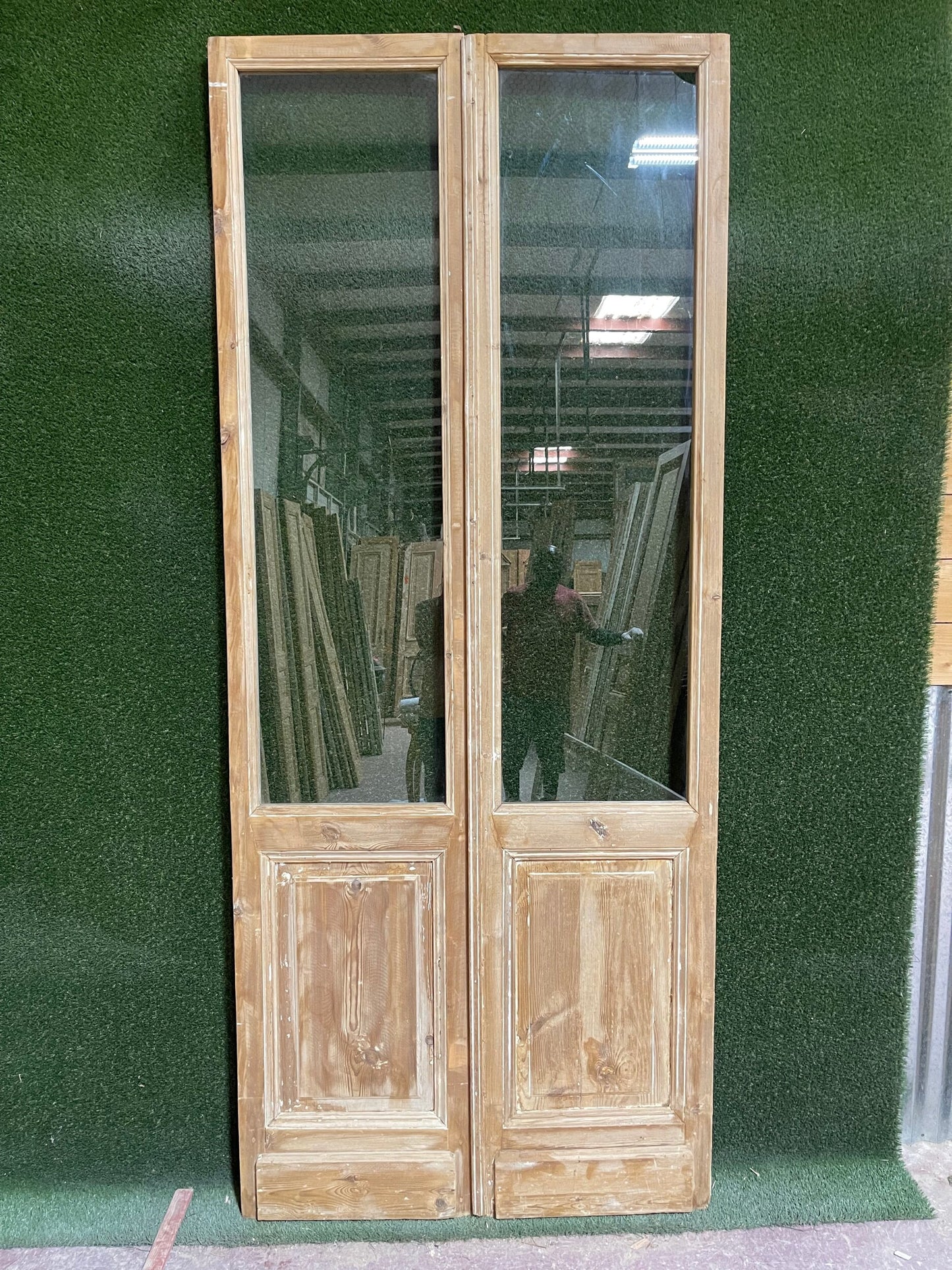 Antique French door (103.5x44.5) with glass D161