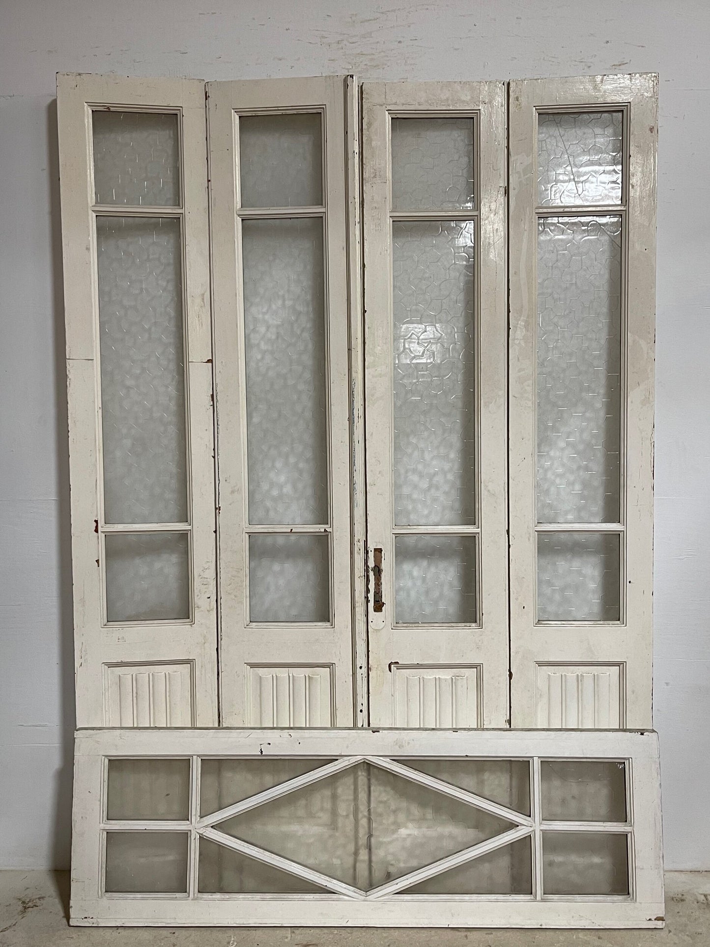 Antique French doors with glass (97x69) H0228s