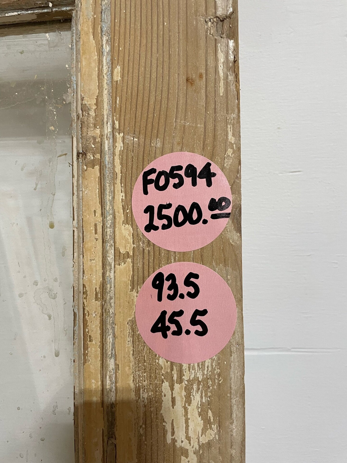 Antique French door (93.5x45.5) with glass F0594