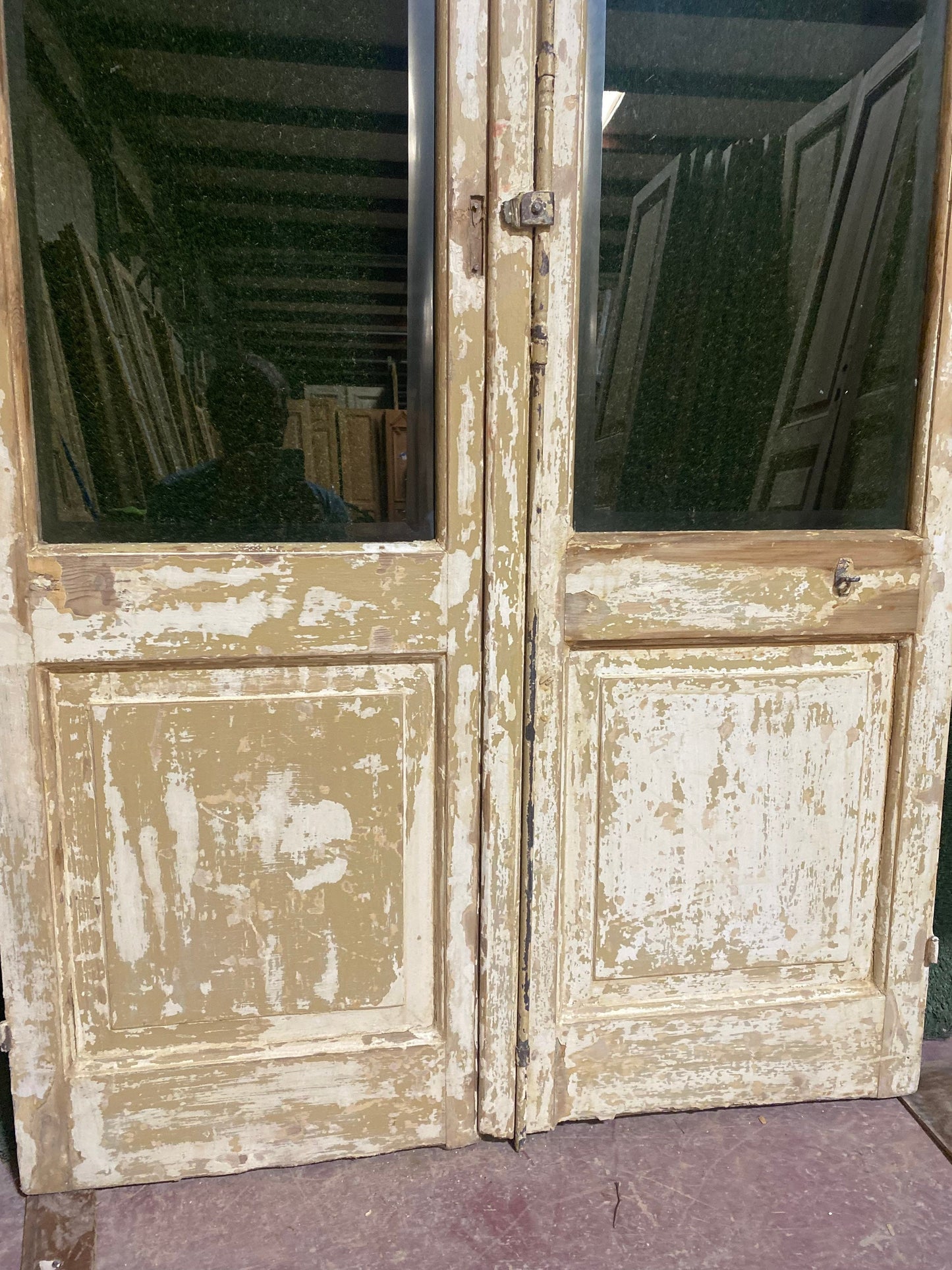 Antique French door (94.75x44.25) with glass D169