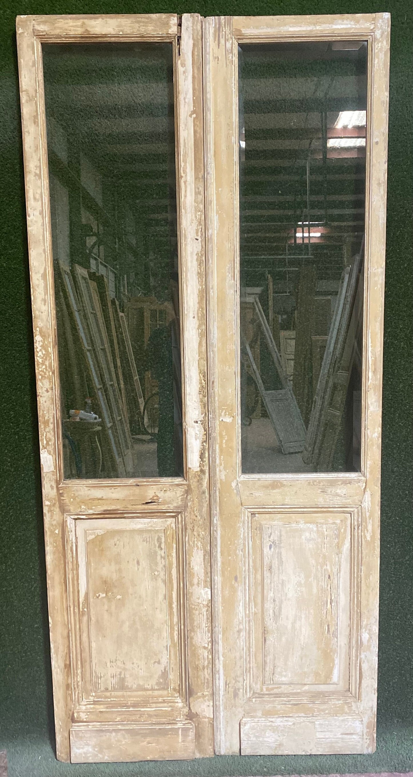 Antique French door (95.75x44) with glass D063
