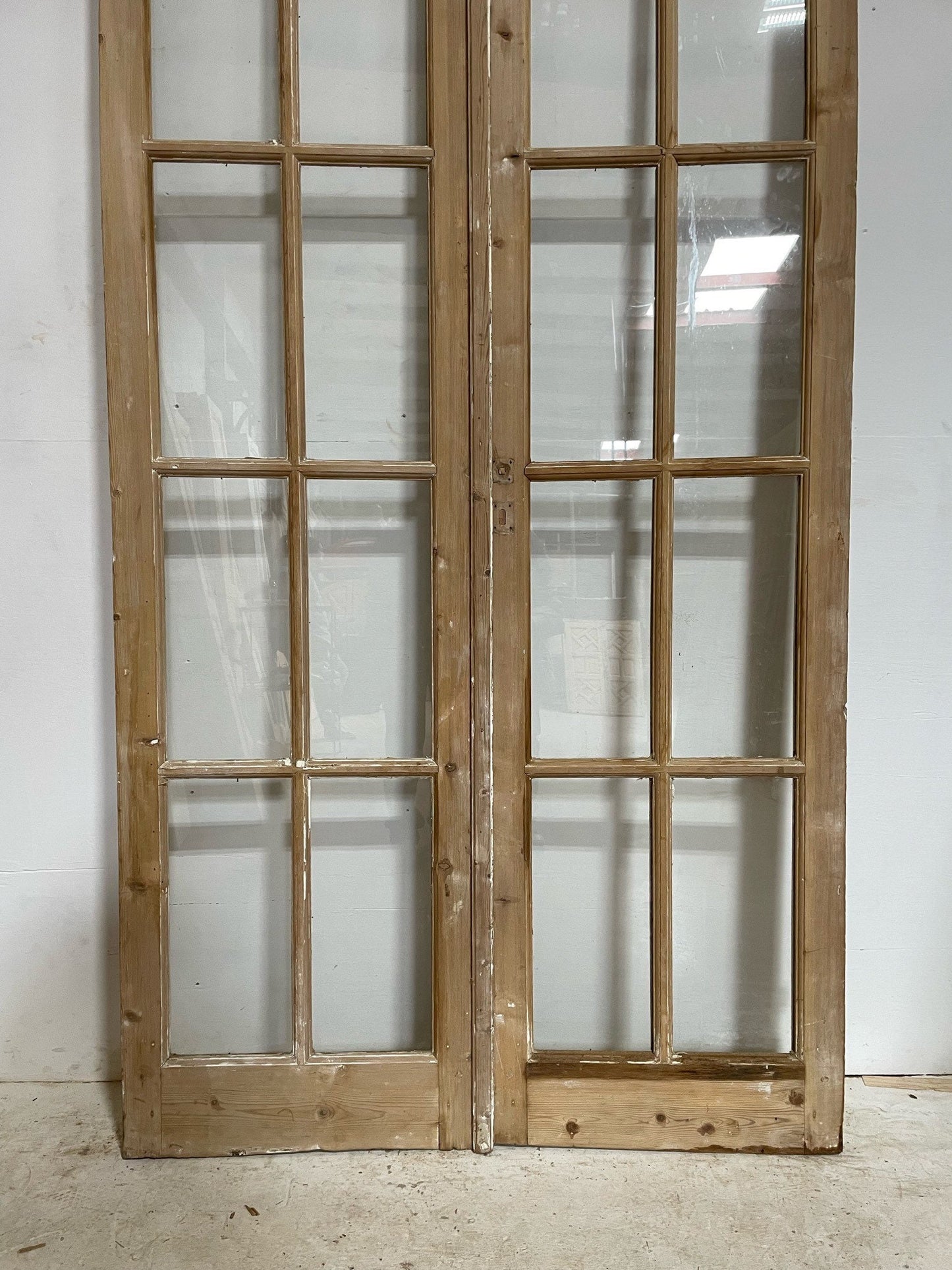 Antique French door (108x48) with glass E1133