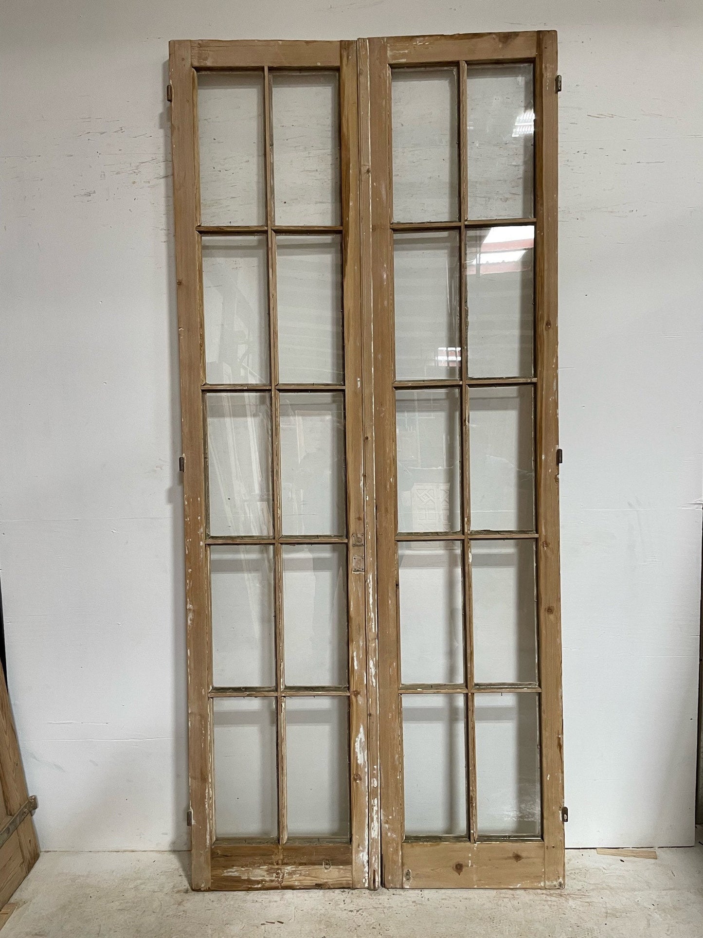 Antique French door (108x48) with glass E1133
