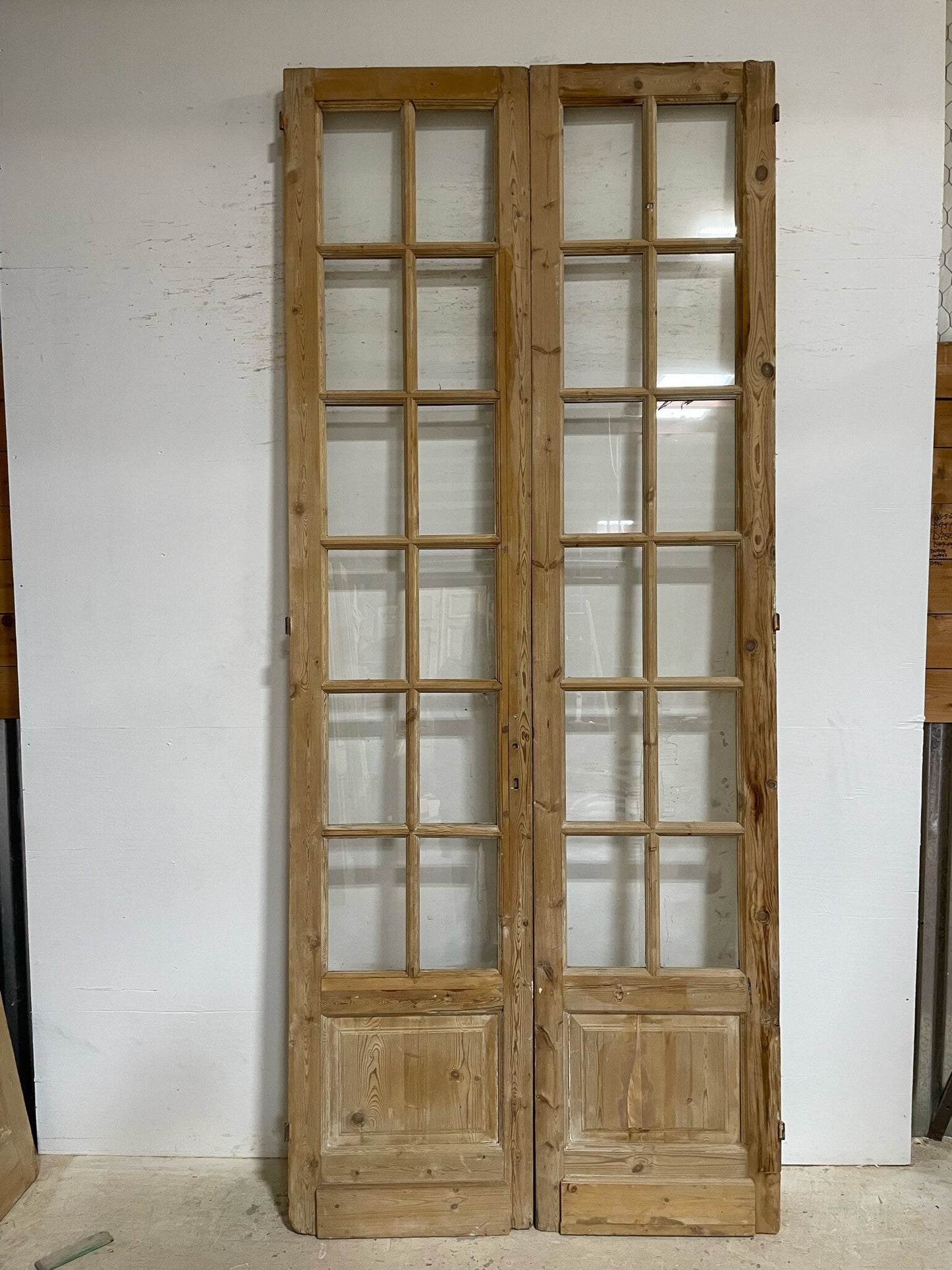Antique French door (114x47.75) with glass F0616