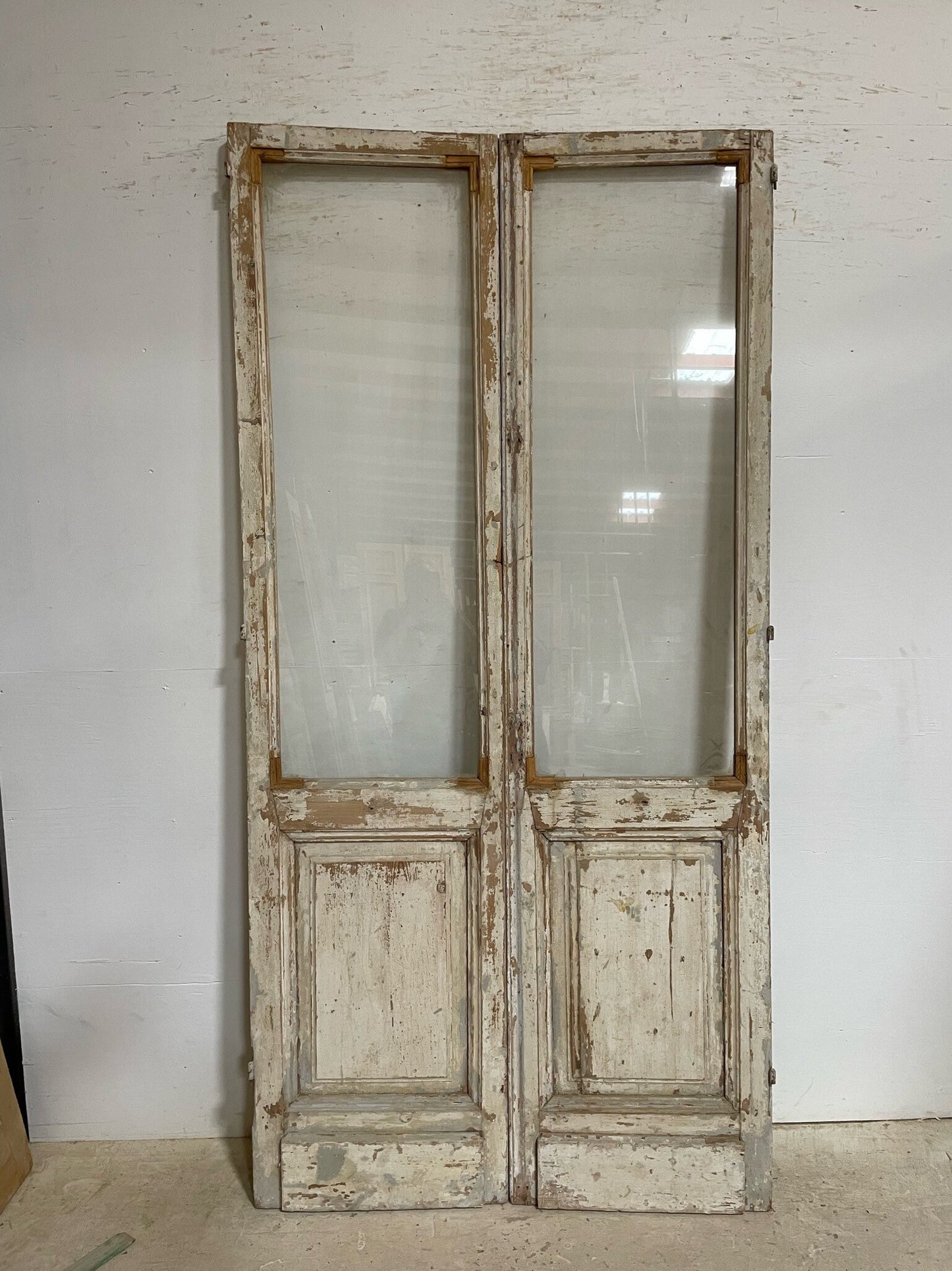 Antique French door (94.75x46.25) with glass F0311