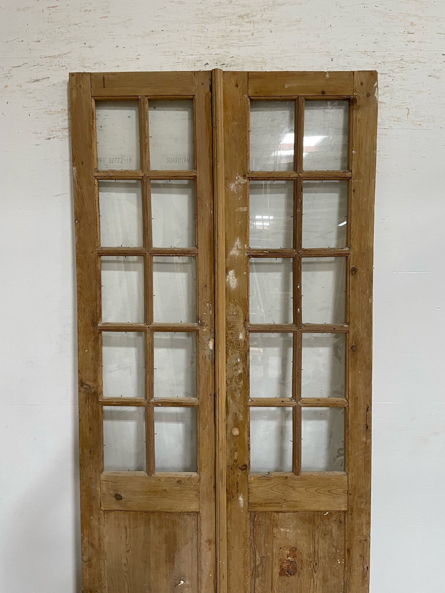 Antique French door (93.5x39.75) with glass F0775
