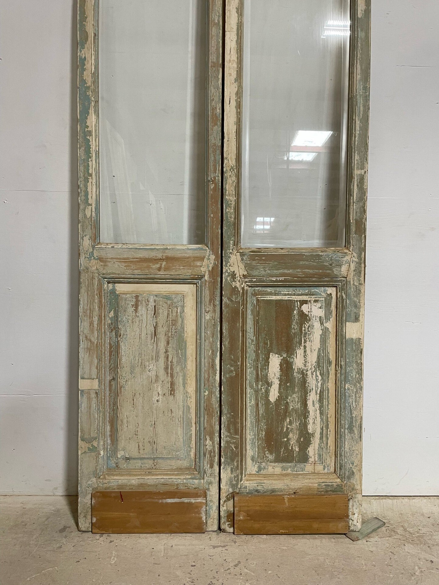 Antique French door (92.75x40) with glass F0743