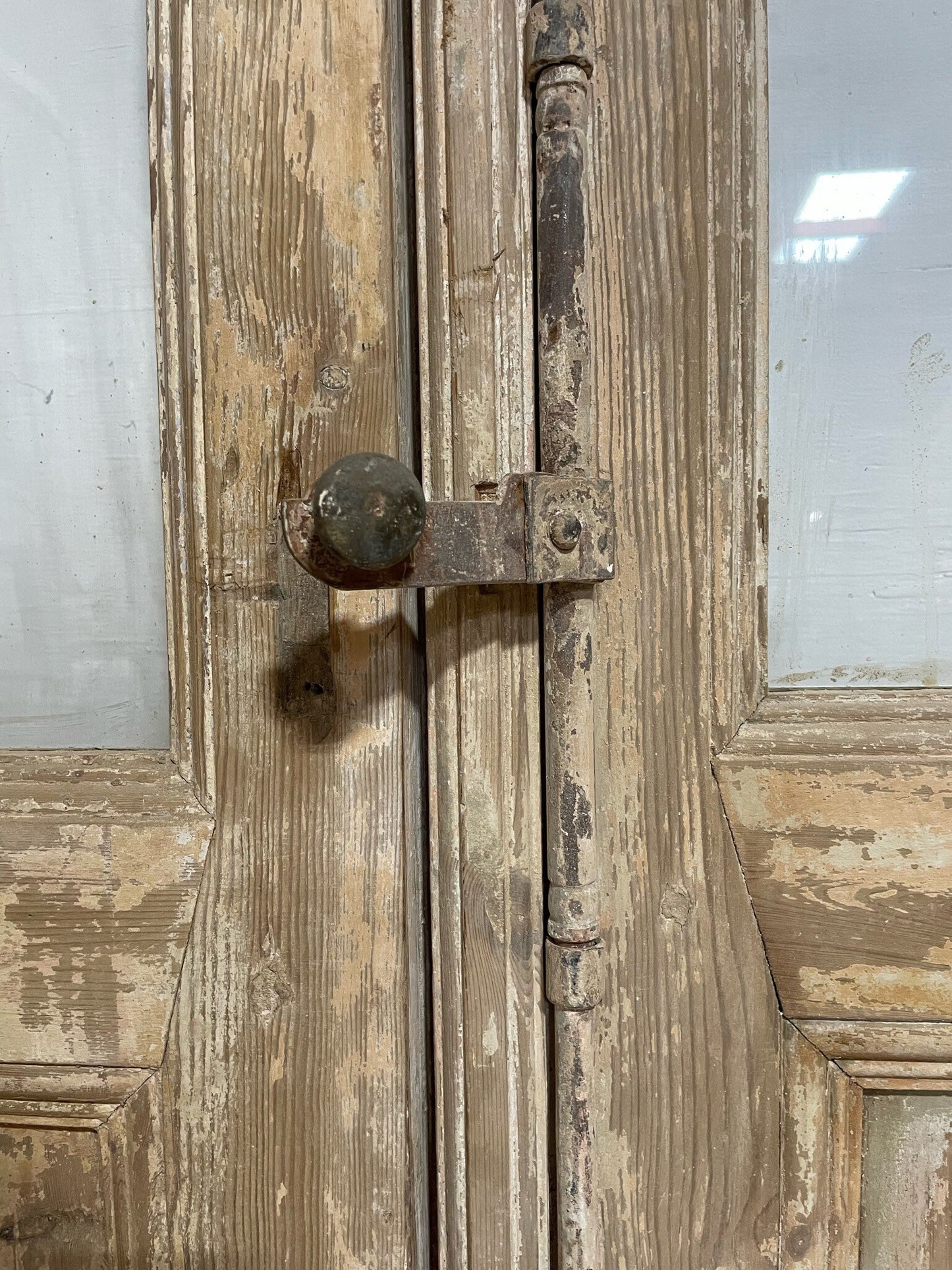 Antique French door (113.5x48) with glass F0302