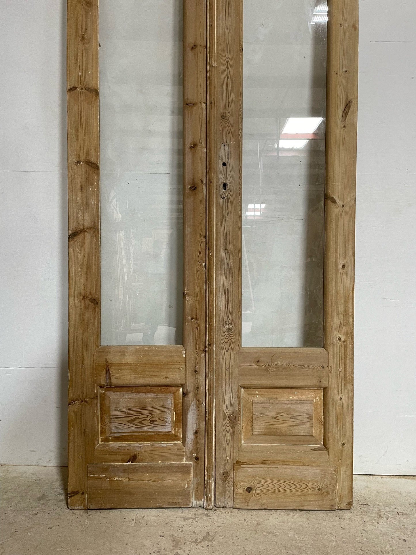 Antique French door (108x40) with glass F0922