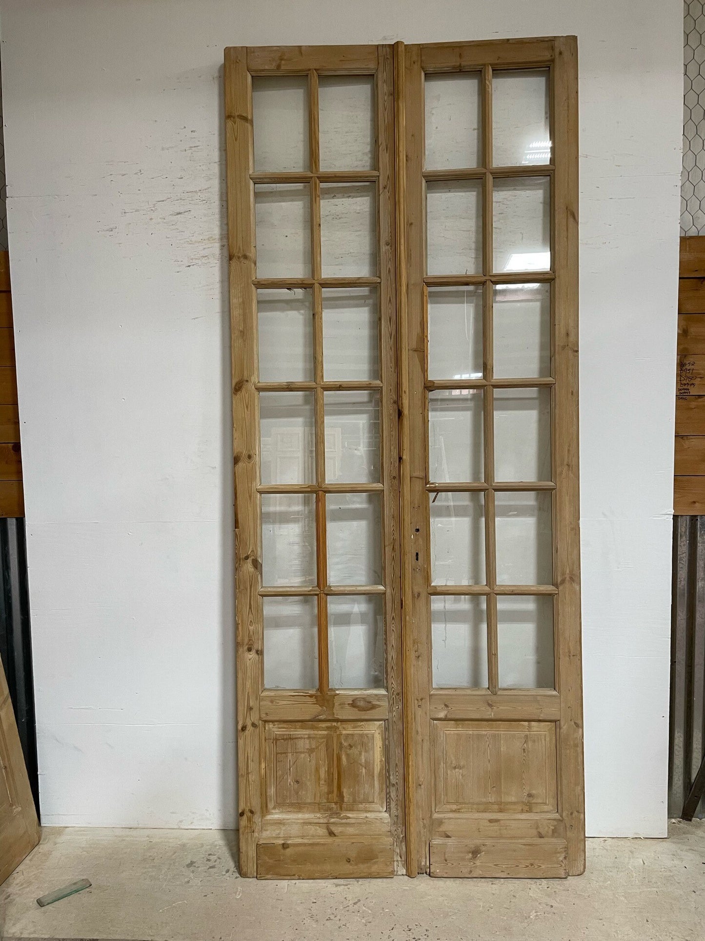 Antique French door (114x47.75) with glass F0616