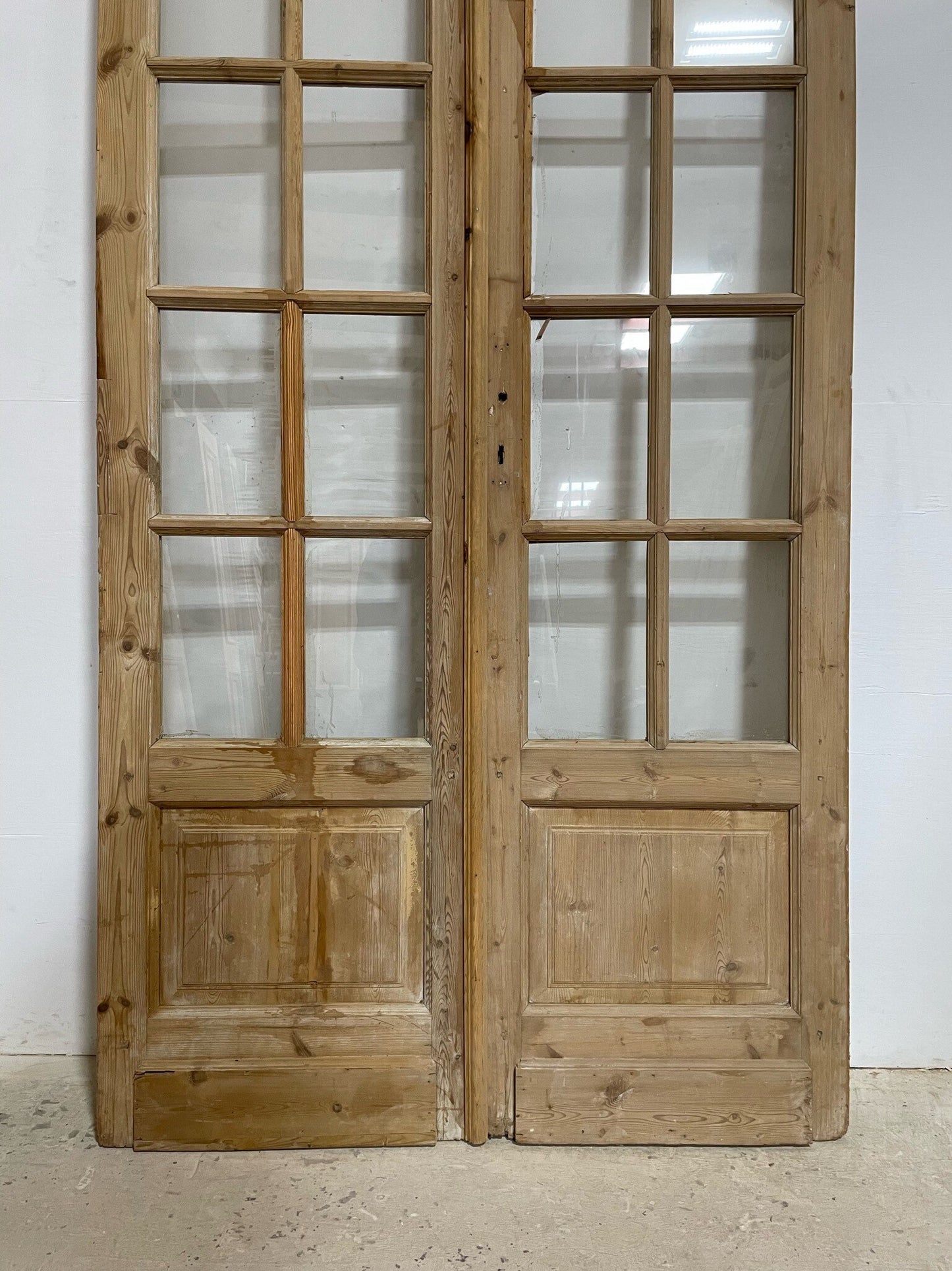 Antique French door (114x47.75) with glass F0616