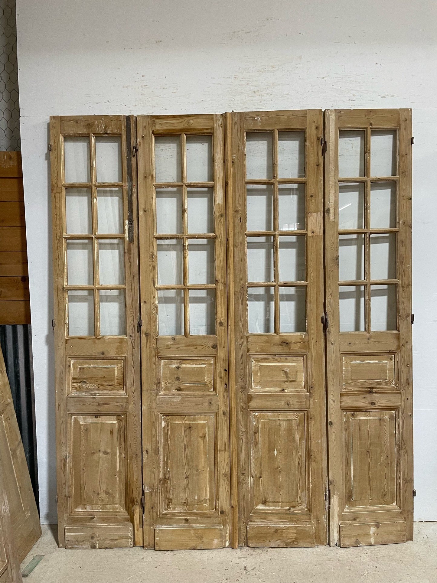 Antique French door (95x79) with glass F0816
