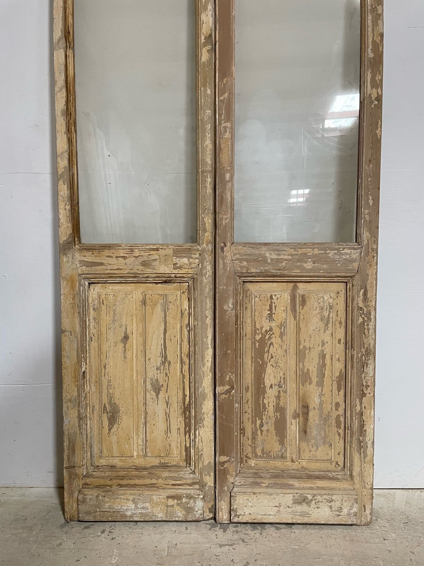 Antique French door (97x42.25) with glass F0766