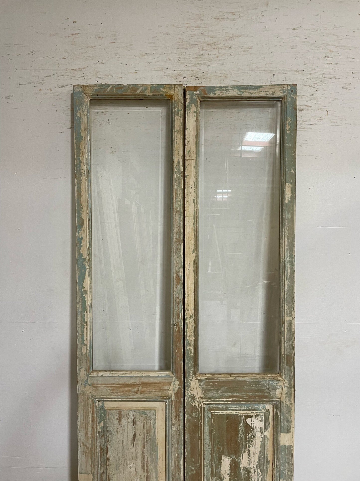 Antique French door (92.75x40) with glass F0743