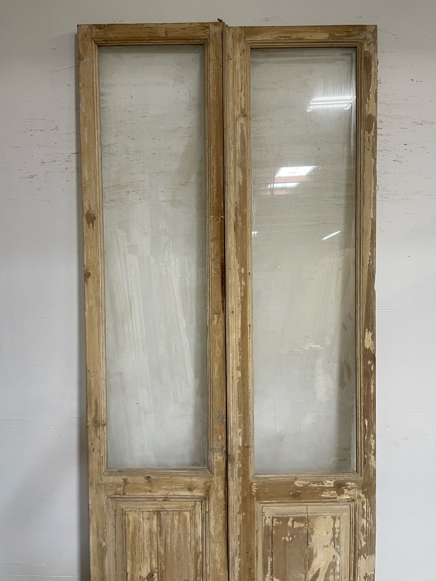Antique French door (113.5x48) with glass F0302