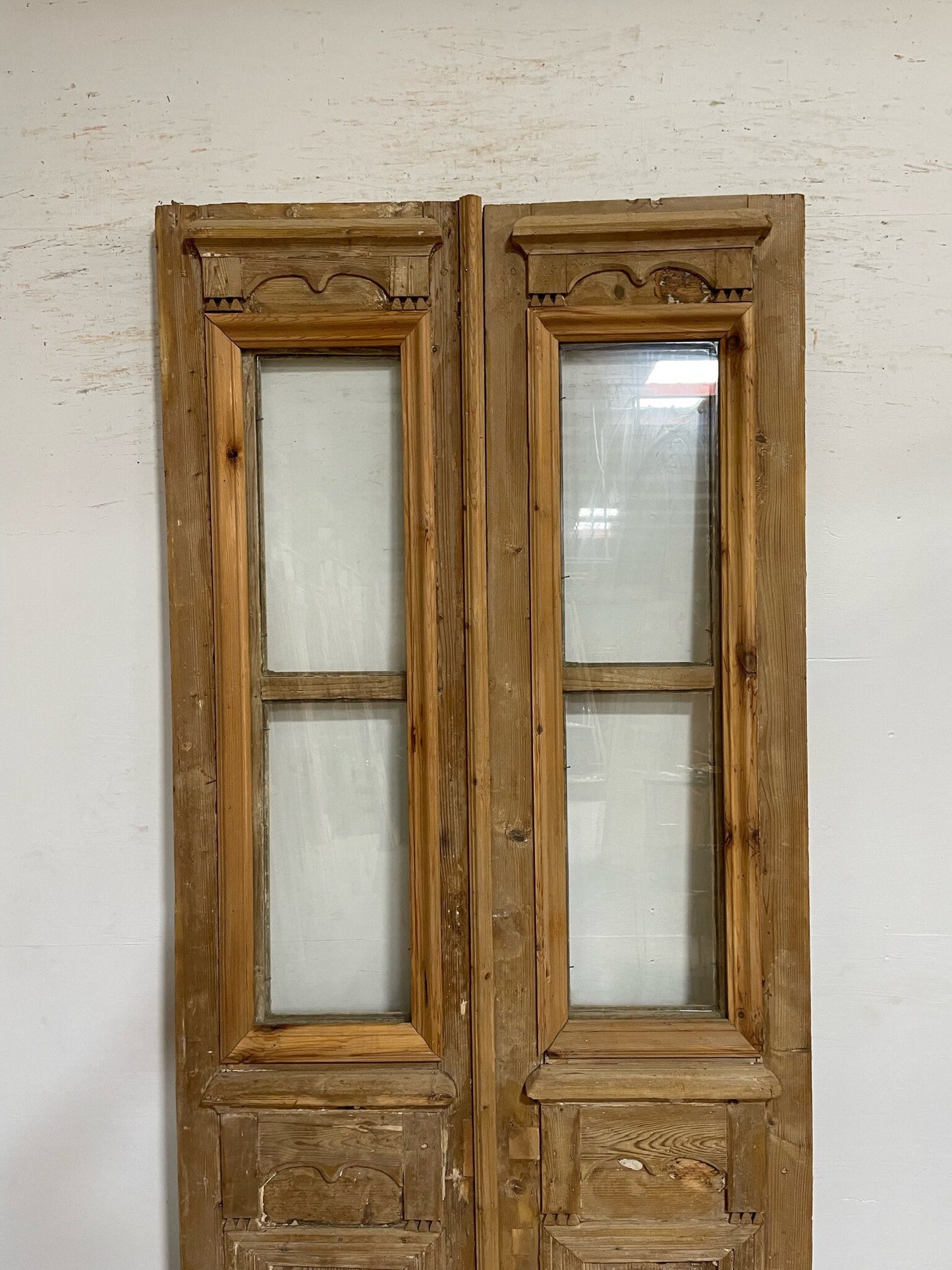 Antique French door (96.5x40.5) with glass F0876