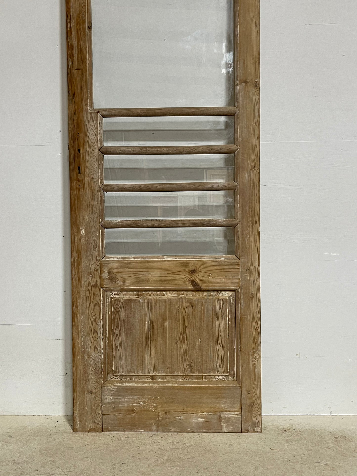 Antique French panel door with glass (102.5x31) G1266s