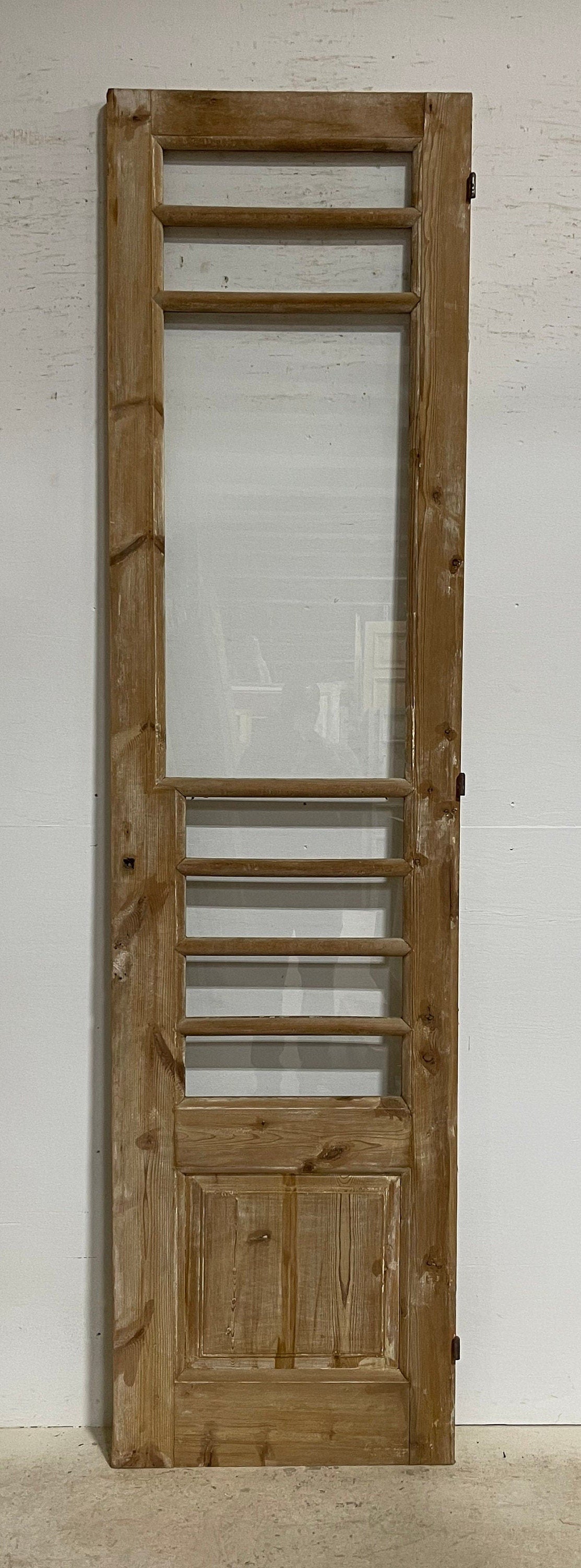 Antique French panel door with glass (101.5x26) G1271s