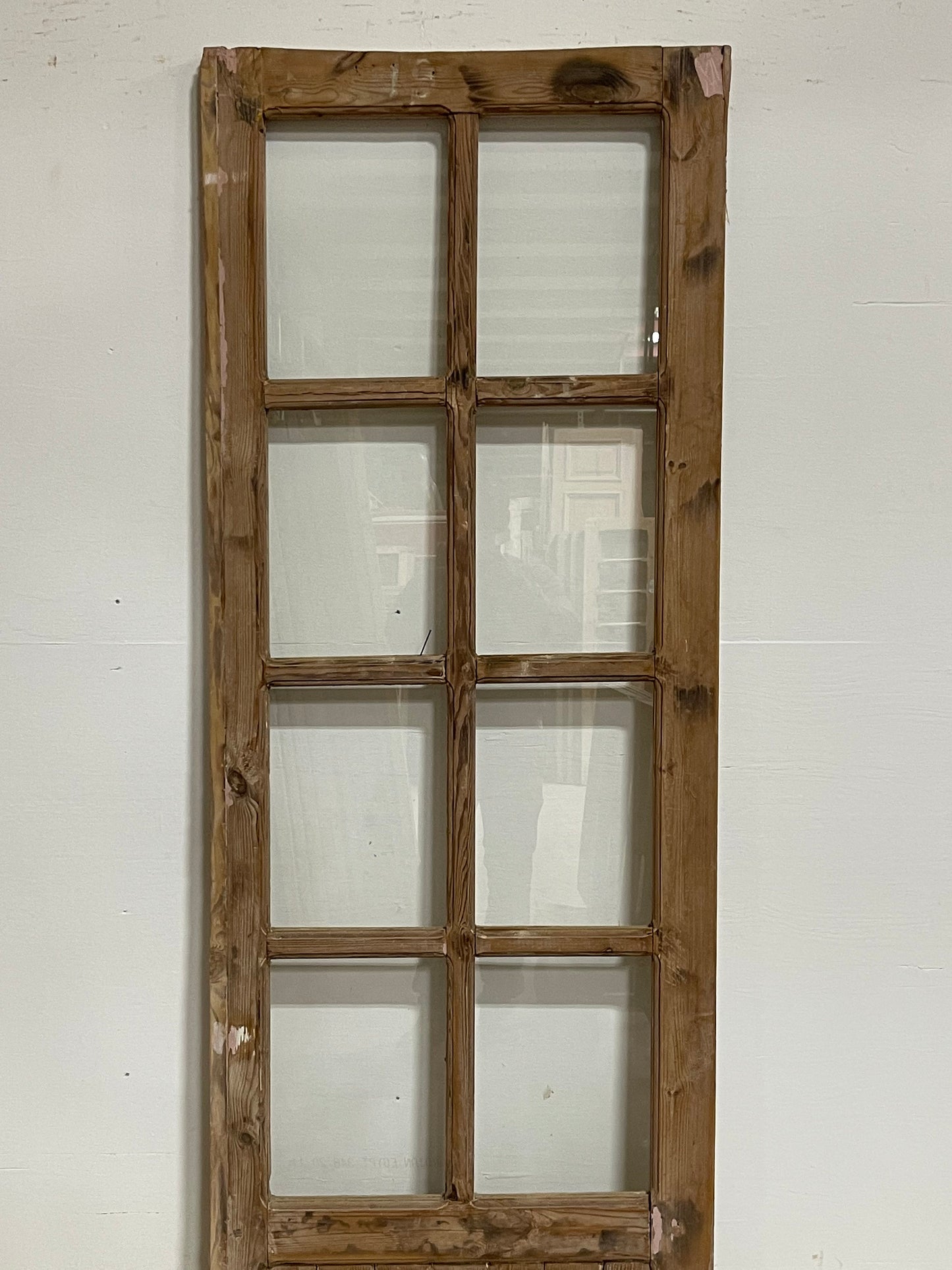 Antique French panel door with glass (80.25x28.5) G1611s(C)