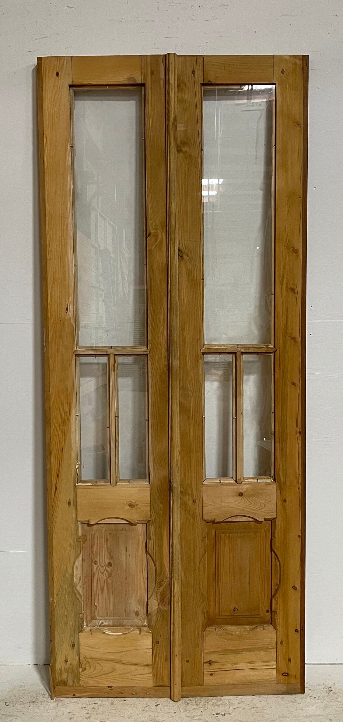 French panel doors with glass (80.5x33) G0013s