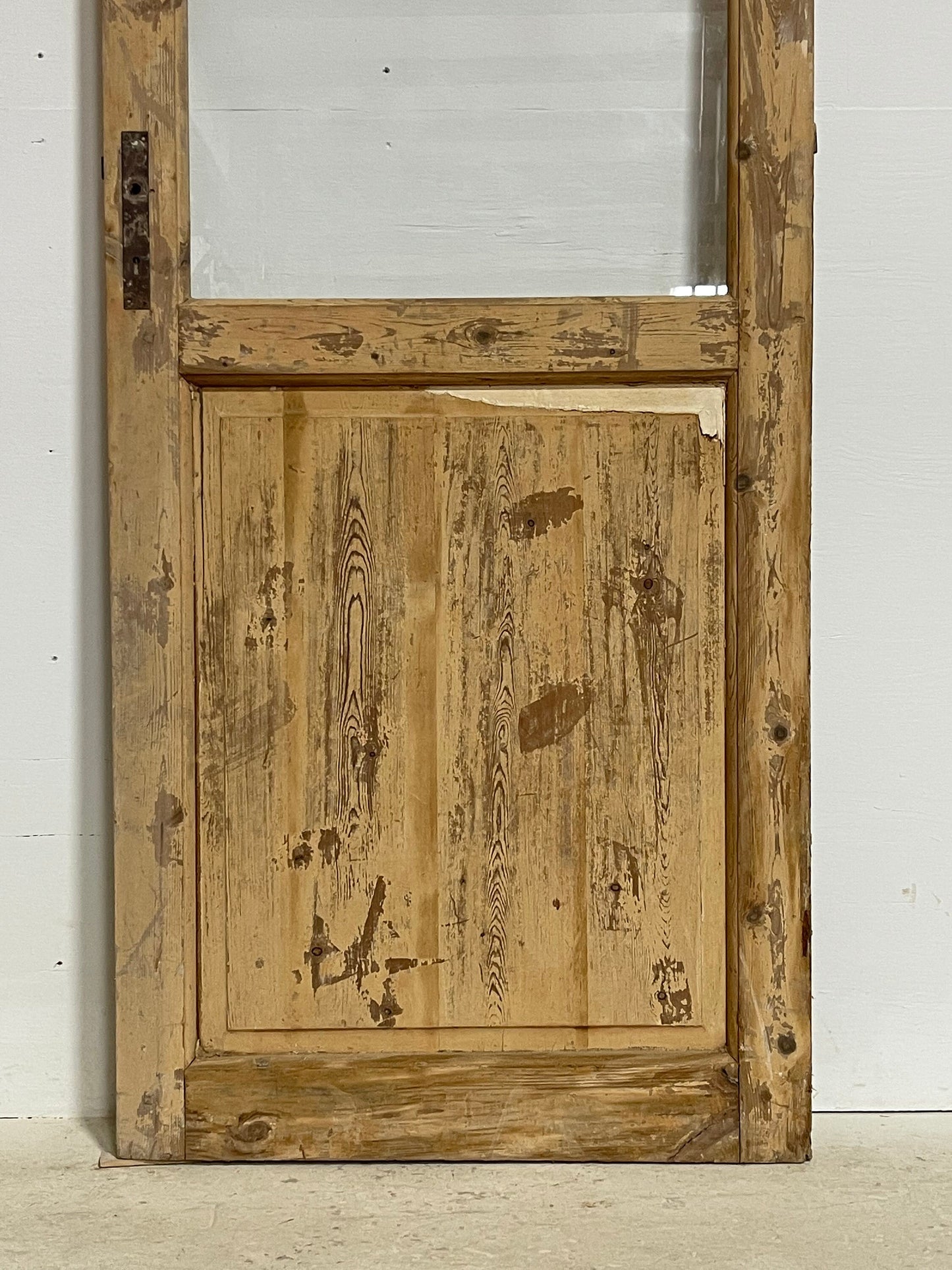 Antique French panel door with glass (89.5x31.5) G1352s