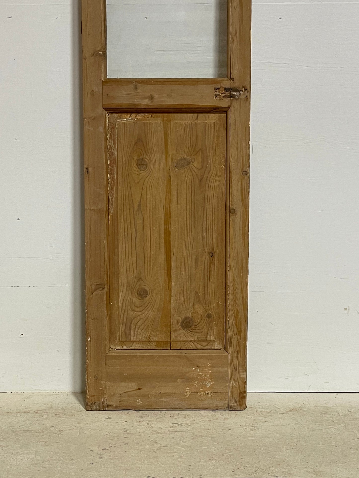 Antique French panel door with glass (86.5x19.25) G1506s