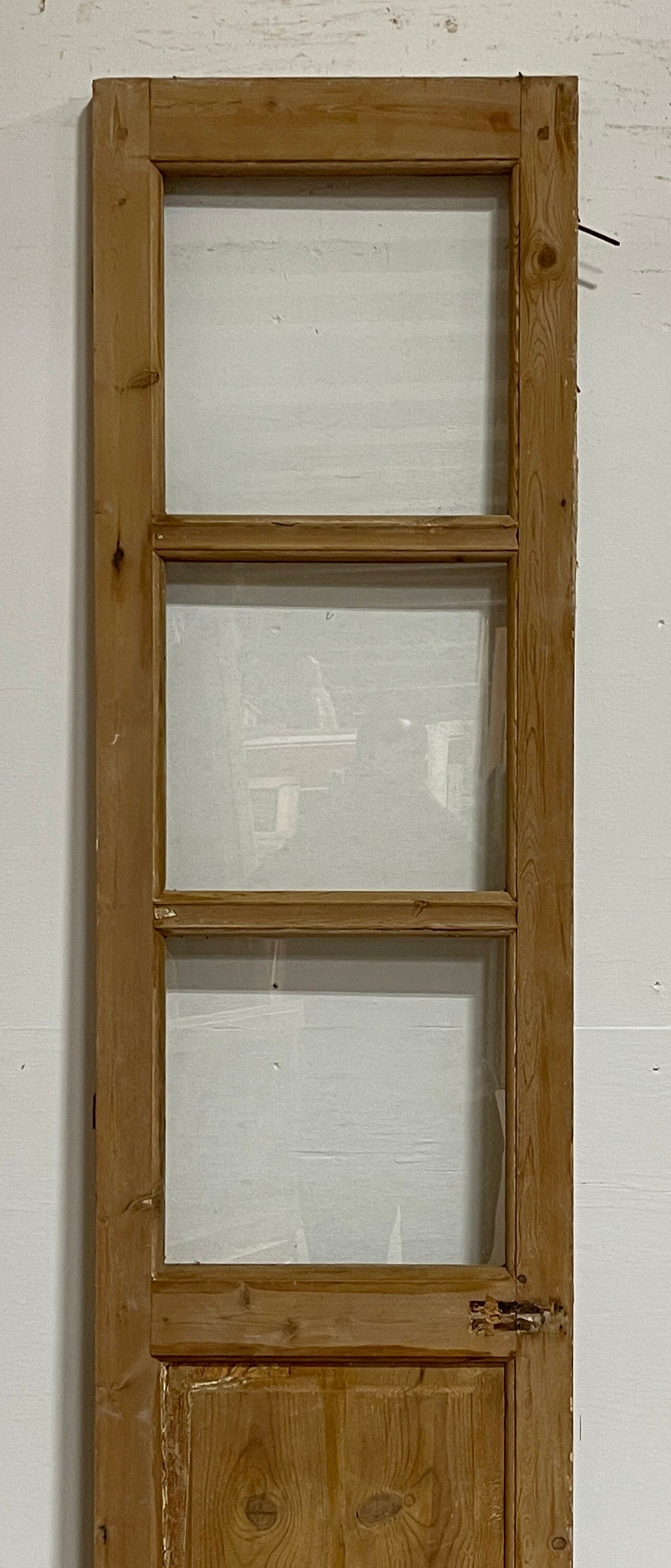 Antique French panel door with glass (86.5x19.25) G1506s