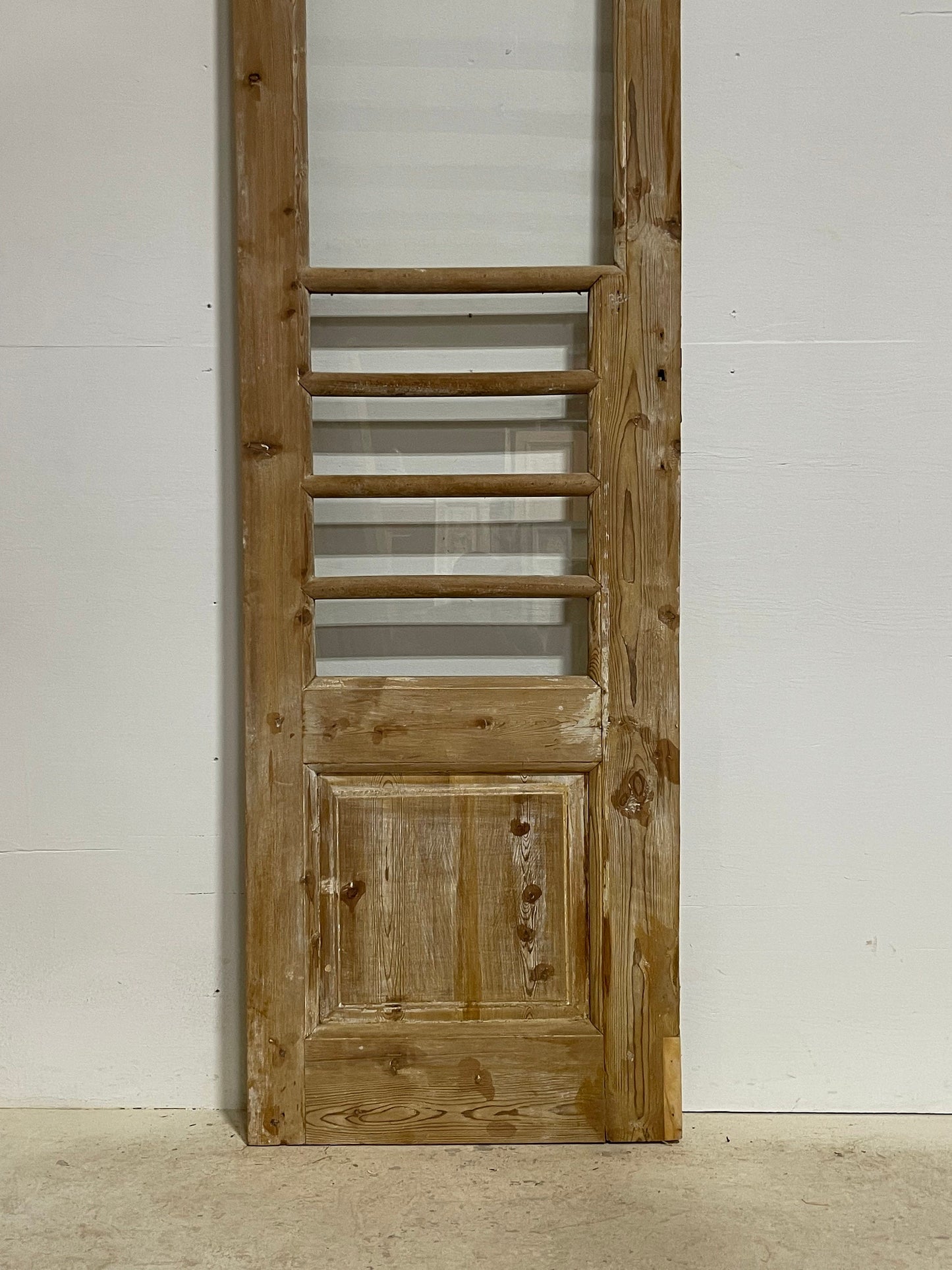 Antique French panel door with glass (101.5x26) G1271s