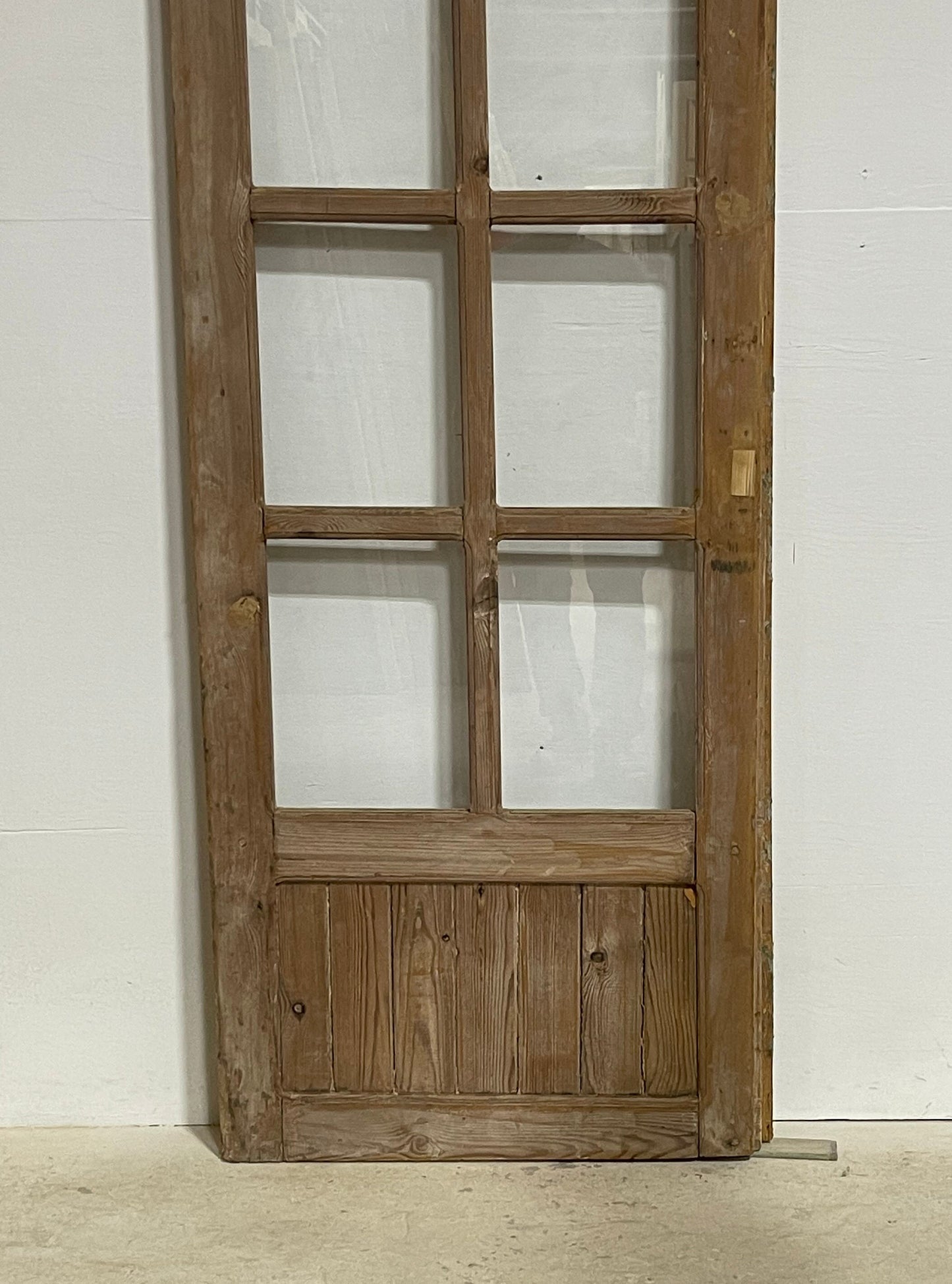 Antique French panel door with glass (81.5x28.5) G1611s(A)