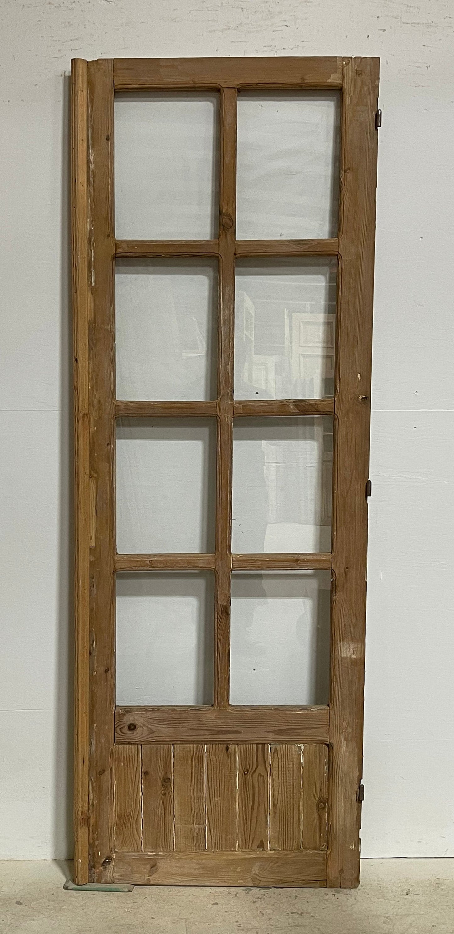 Antique French panel door with glass (81.5x28.5) G1611s(A)