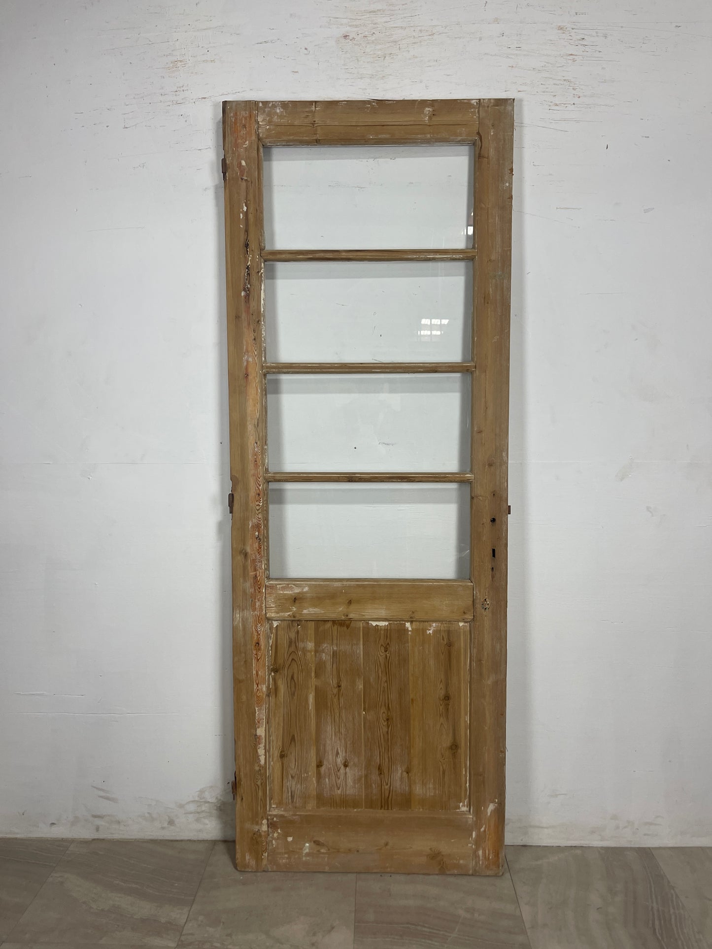Antique French Panel Door with Glass  (88 x 31.5) N187